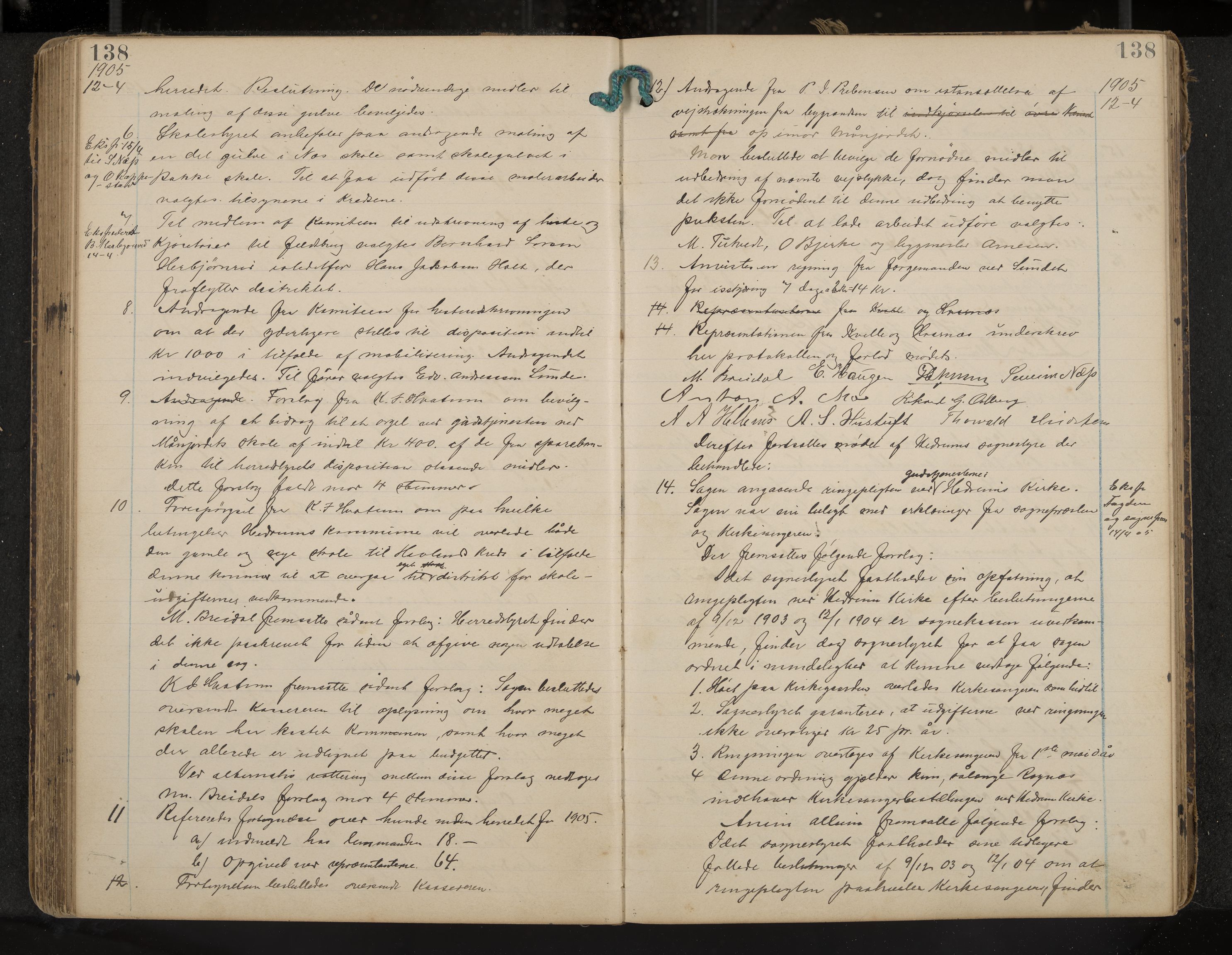 Hedrum formannskap og sentraladministrasjon, IKAK/0727021/A/Aa/L0005: Møtebok, 1899-1911, p. 138