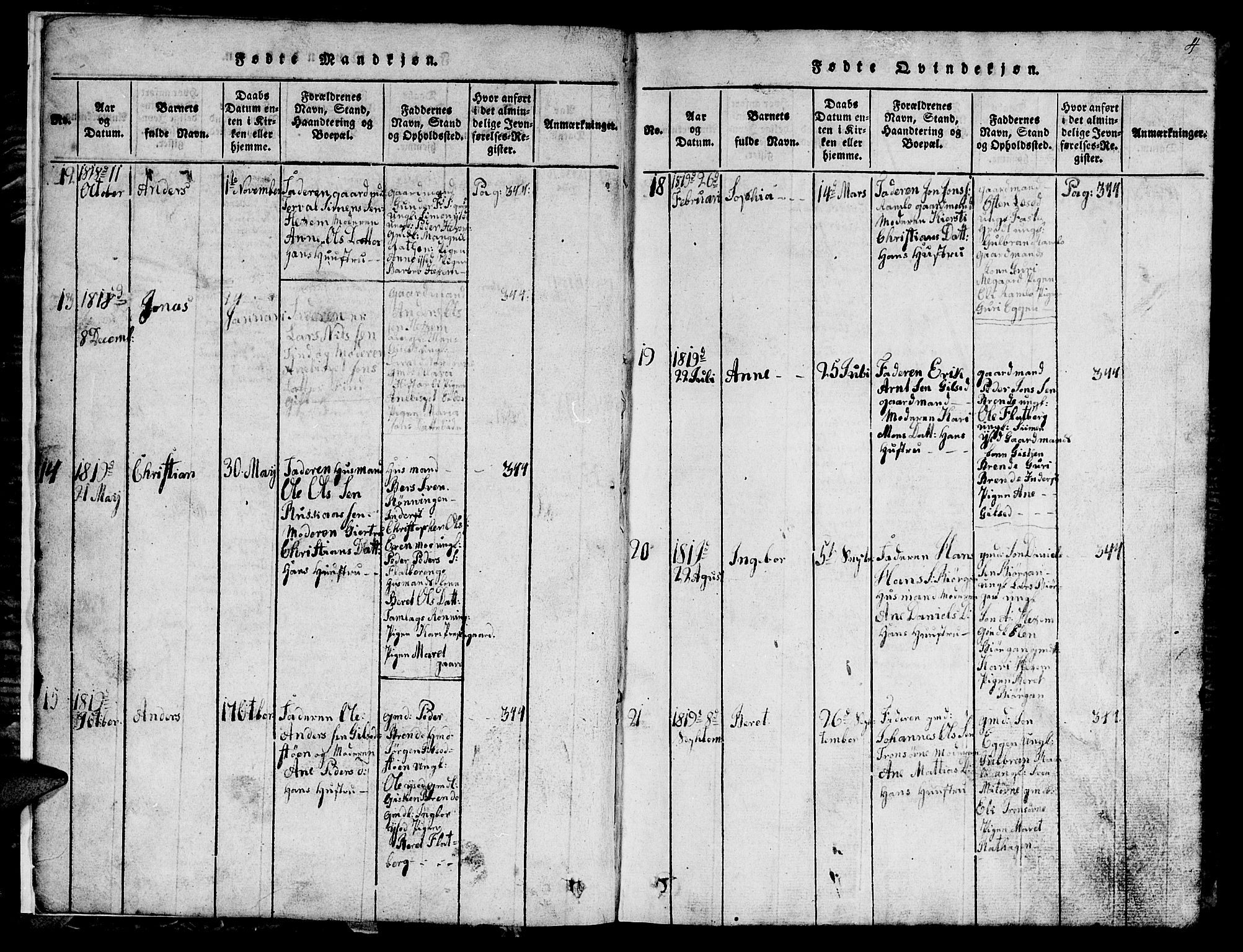 Ministerialprotokoller, klokkerbøker og fødselsregistre - Sør-Trøndelag, SAT/A-1456/685/L0976: Parish register (copy) no. 685C01, 1817-1878, p. 4