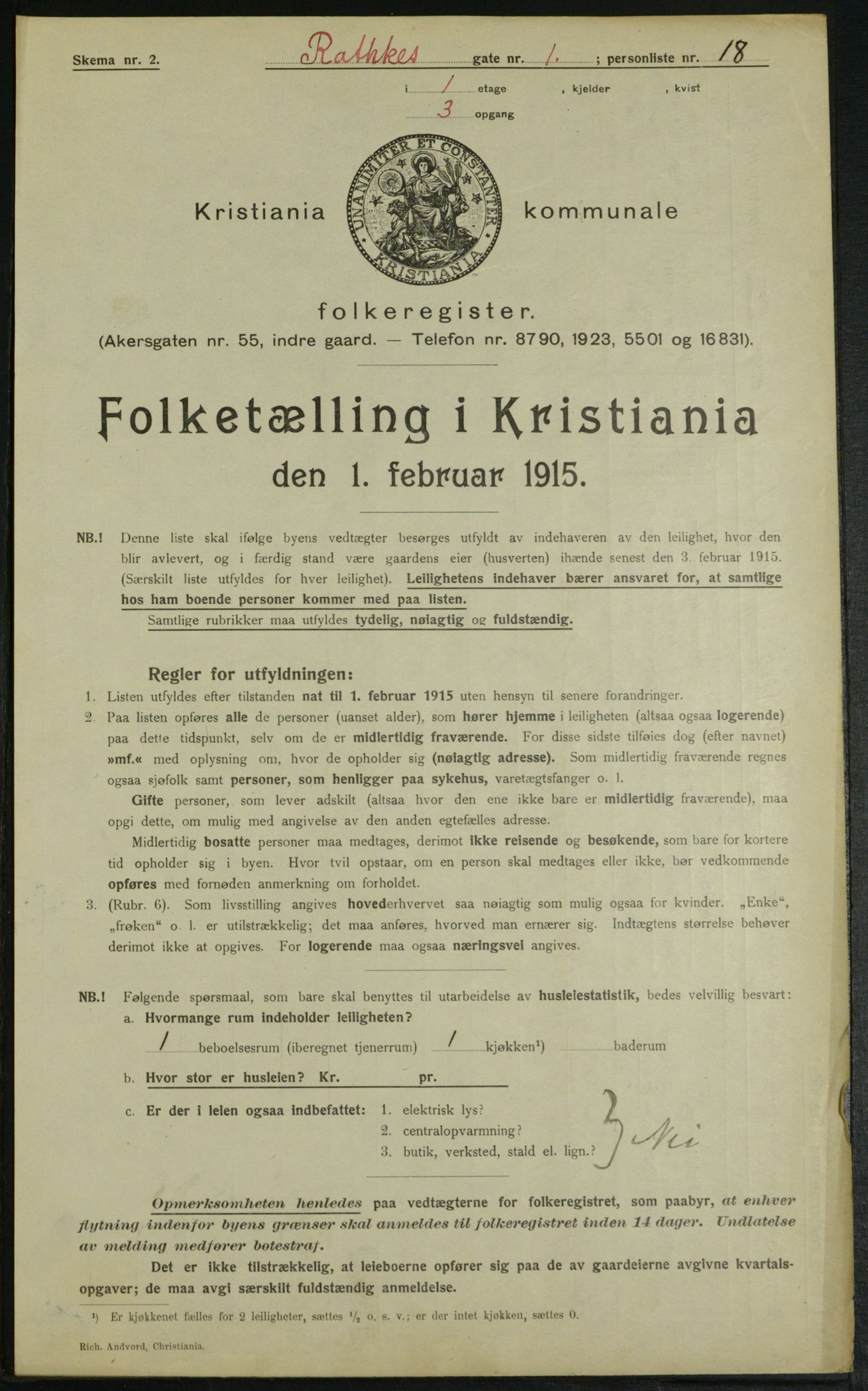 OBA, Municipal Census 1915 for Kristiania, 1915, p. 81648