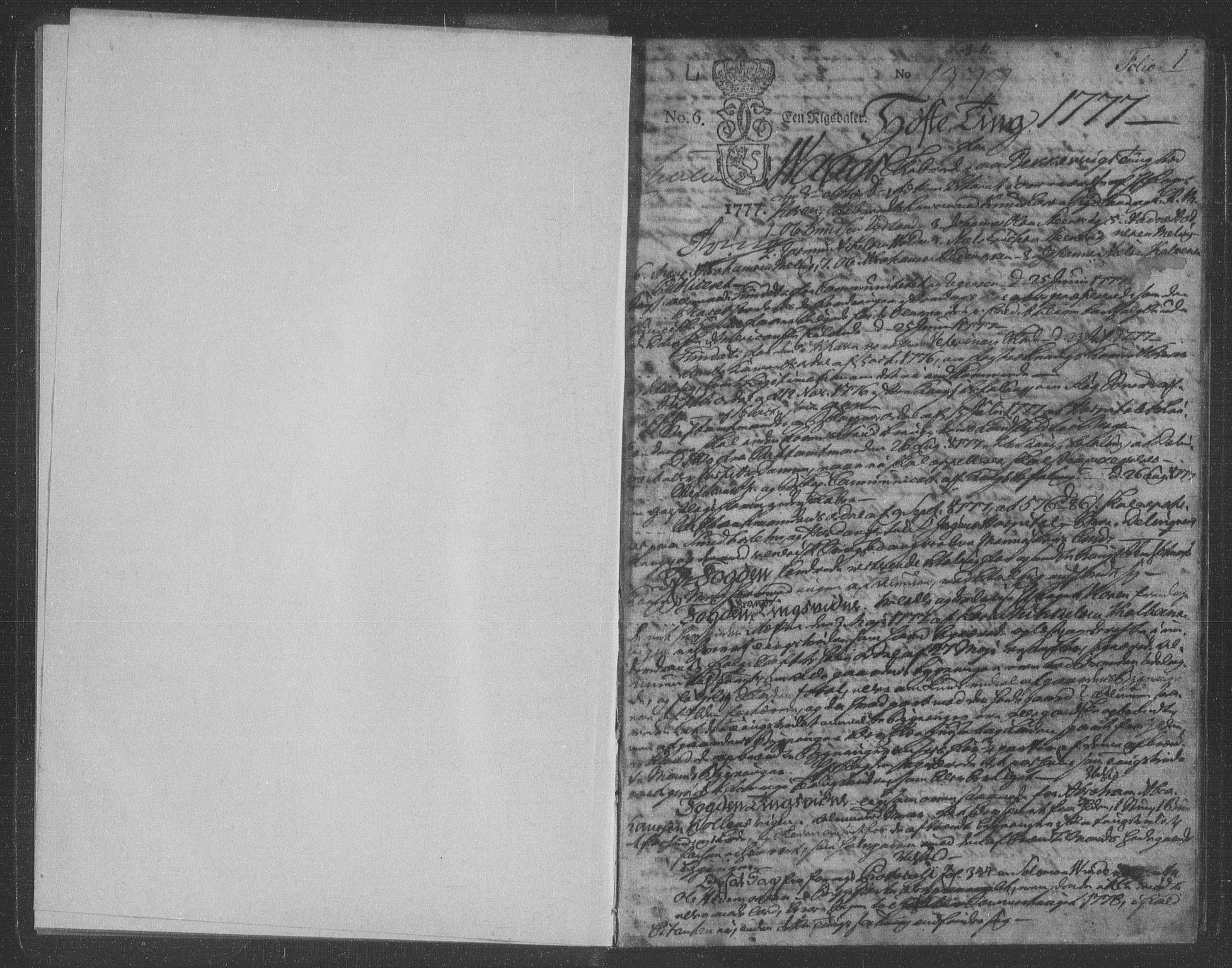 Sunnhordland sorenskrivar, AV/SAB-A-2401/1/F/Faa/L0041: Tingbøker, 1777-1782, p. 0b-1a