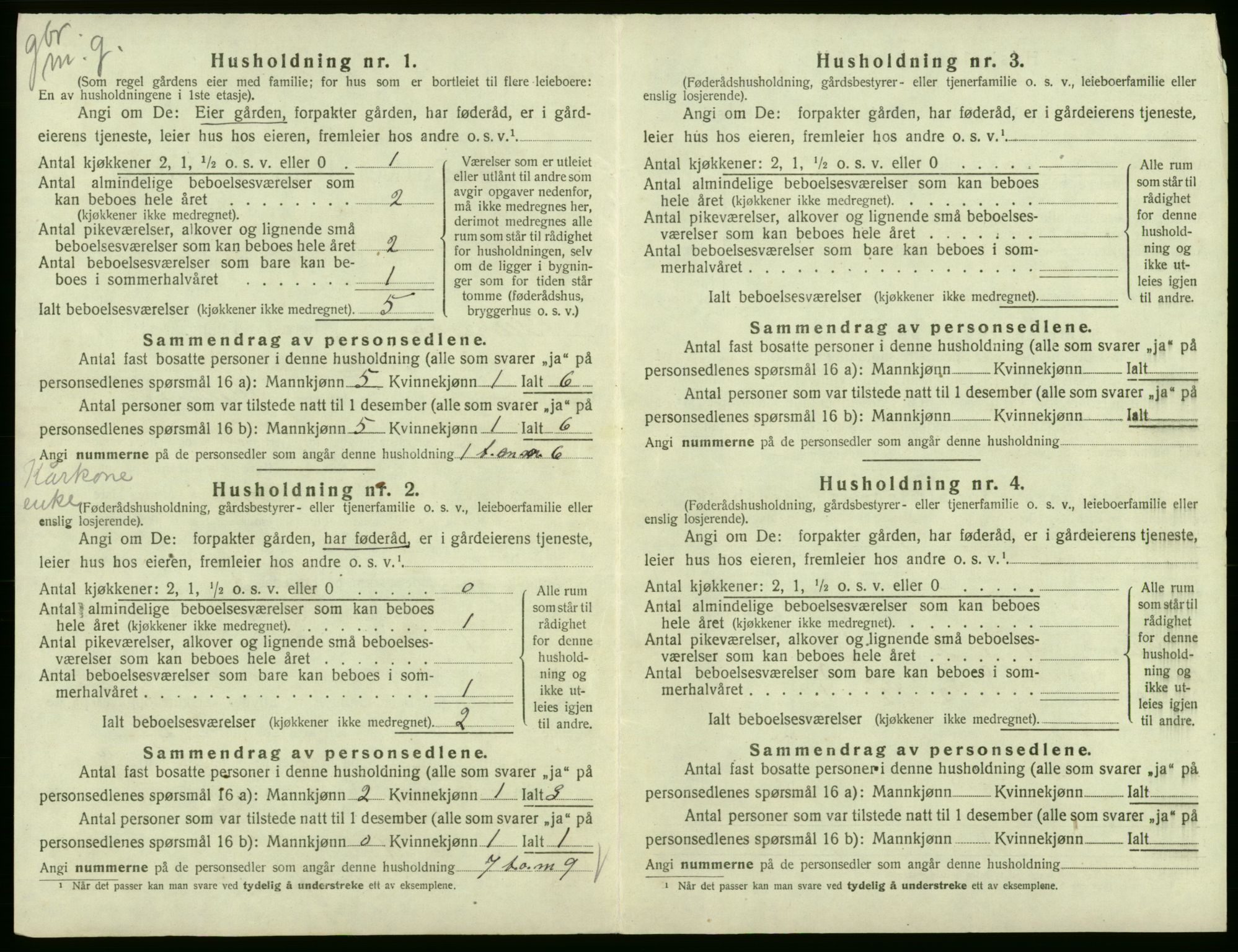 SAB, 1920 census for Ullensvang, 1920, p. 270