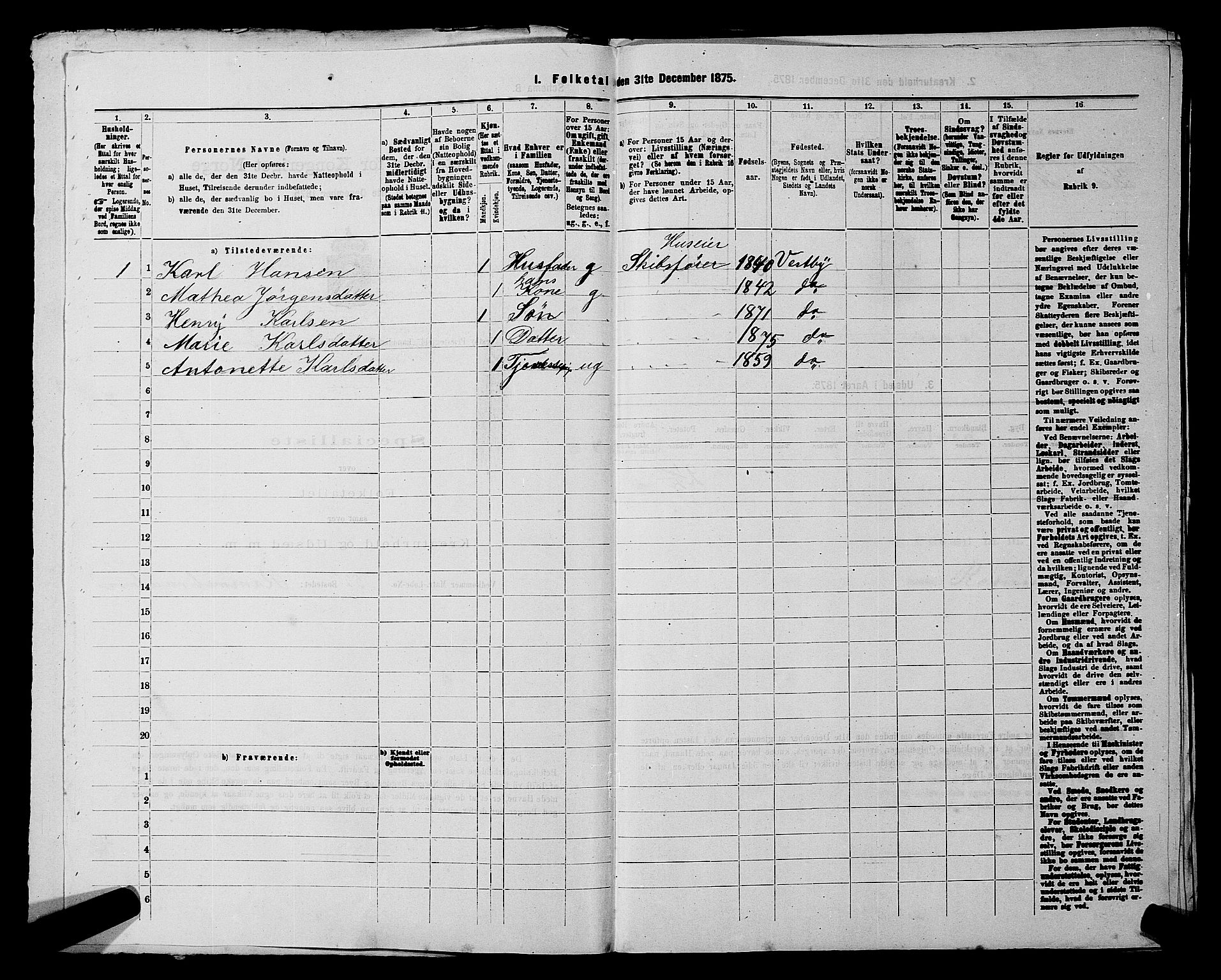 RA, 1875 census for 0211L Vestby/Vestby, Garder og Såner, 1875, p. 203