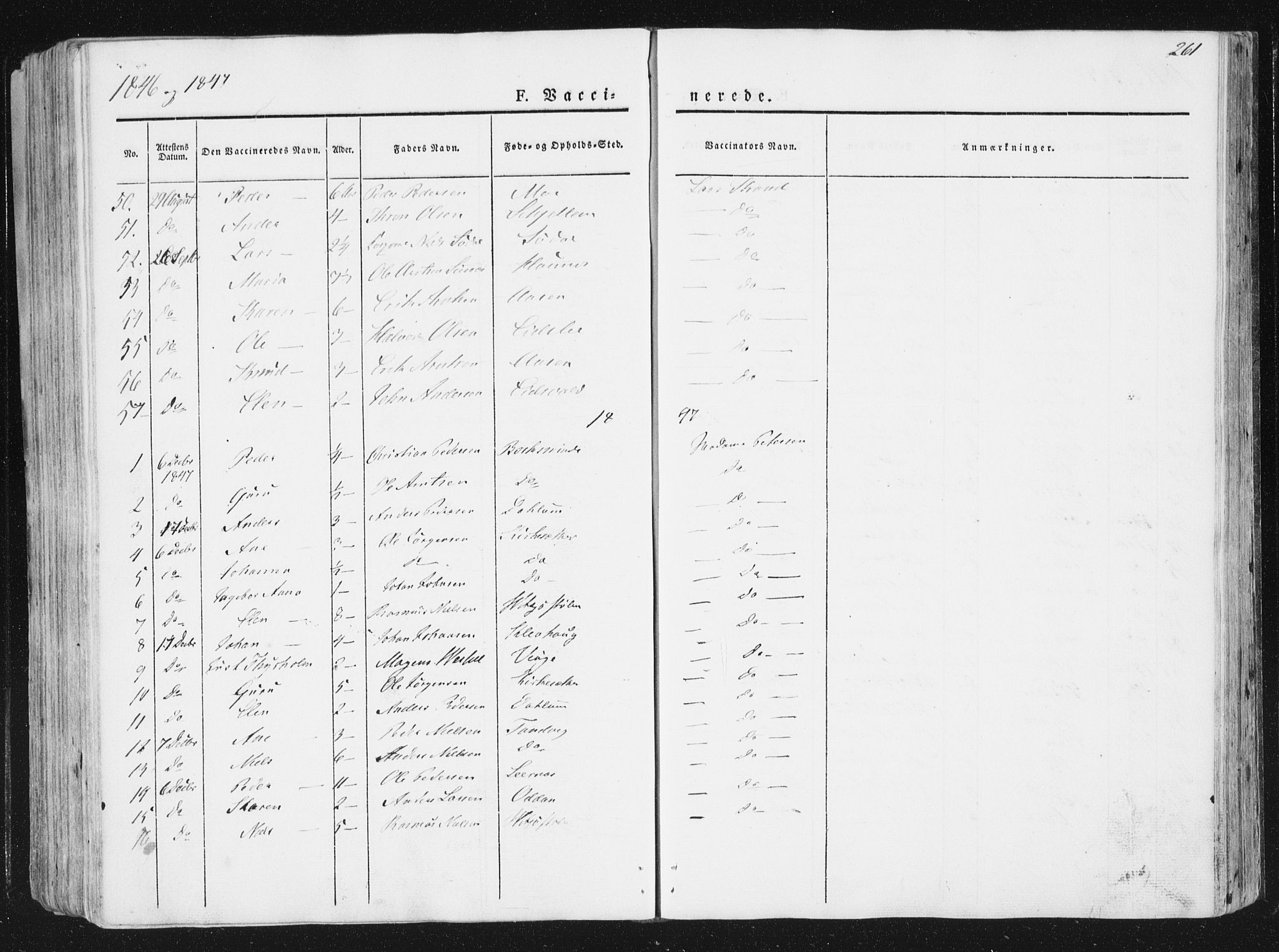 Ministerialprotokoller, klokkerbøker og fødselsregistre - Sør-Trøndelag, SAT/A-1456/630/L0493: Parish register (official) no. 630A06, 1841-1851, p. 261
