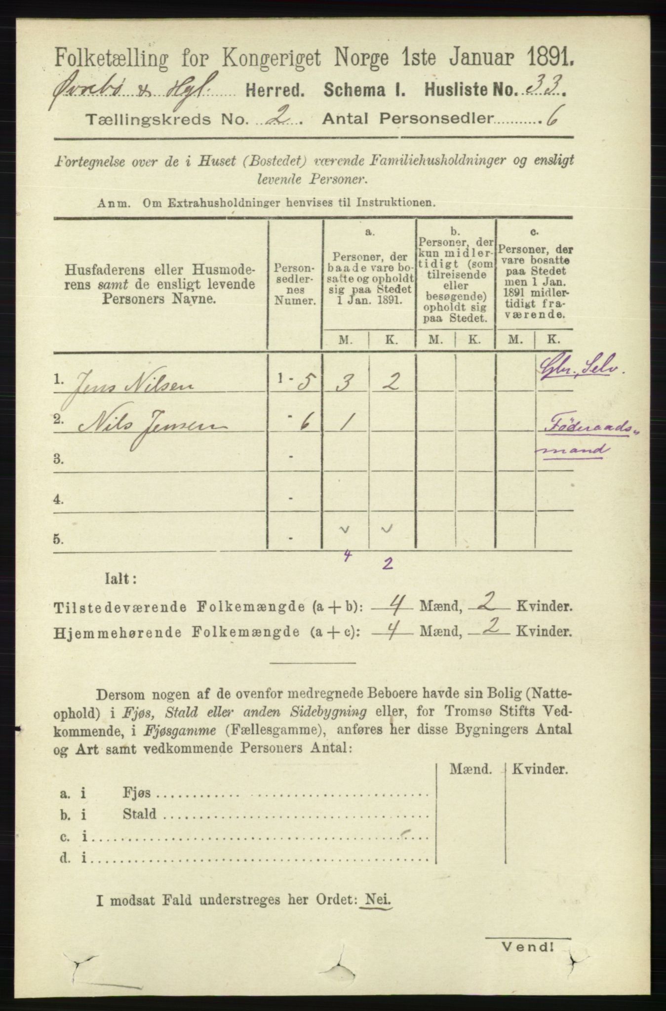 RA, 1891 census for 1016 Øvrebø og Hægeland, 1891, p. 315