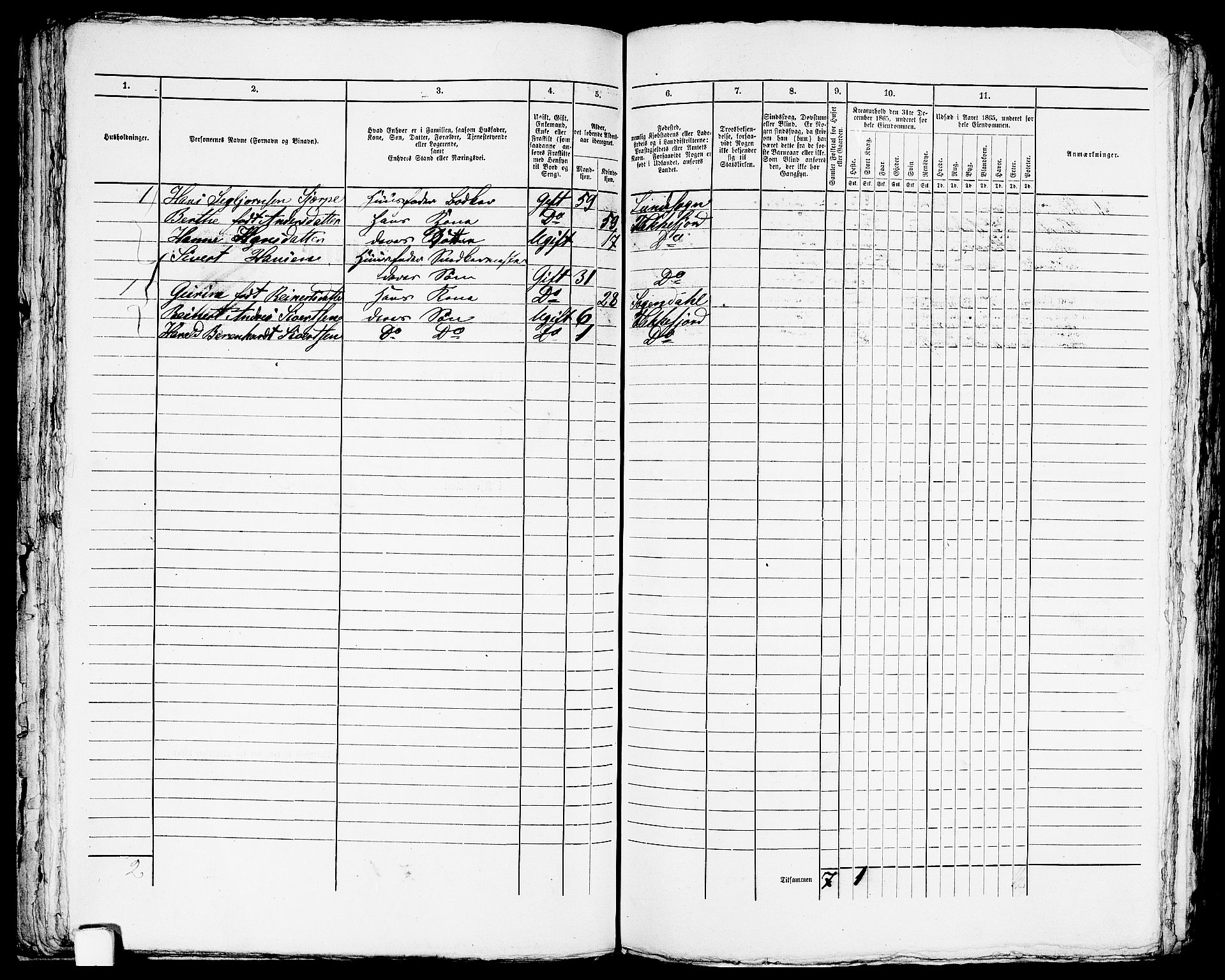 RA, 1865 census for Flekkefjord/Flekkefjord, 1865, p. 91