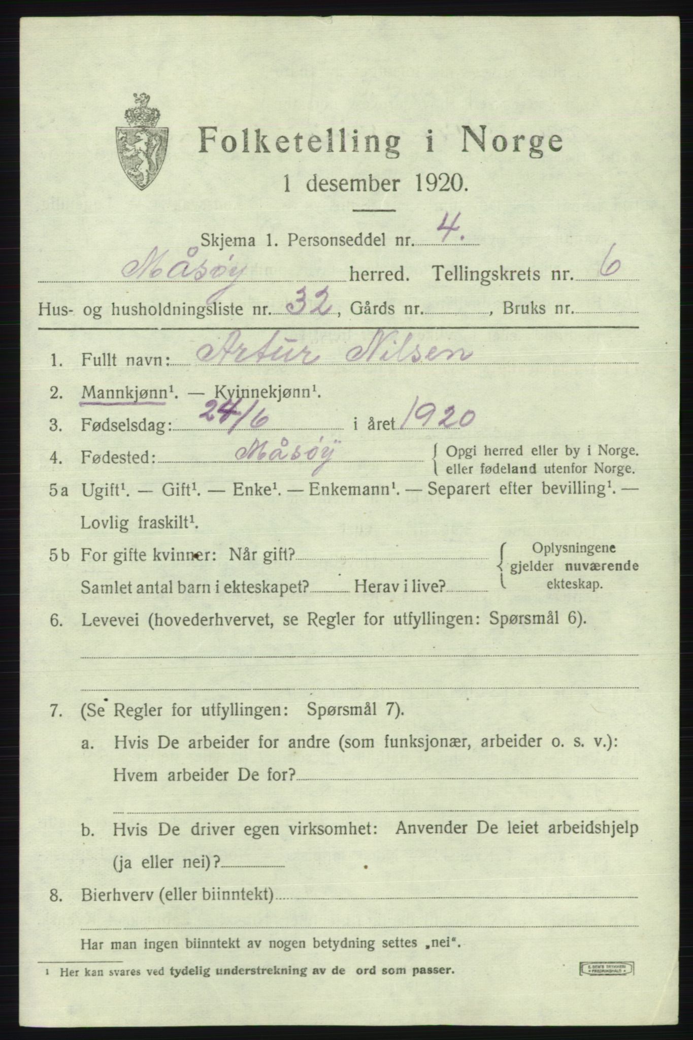 SATØ, 1920 census for Måsøy, 1920, p. 3328