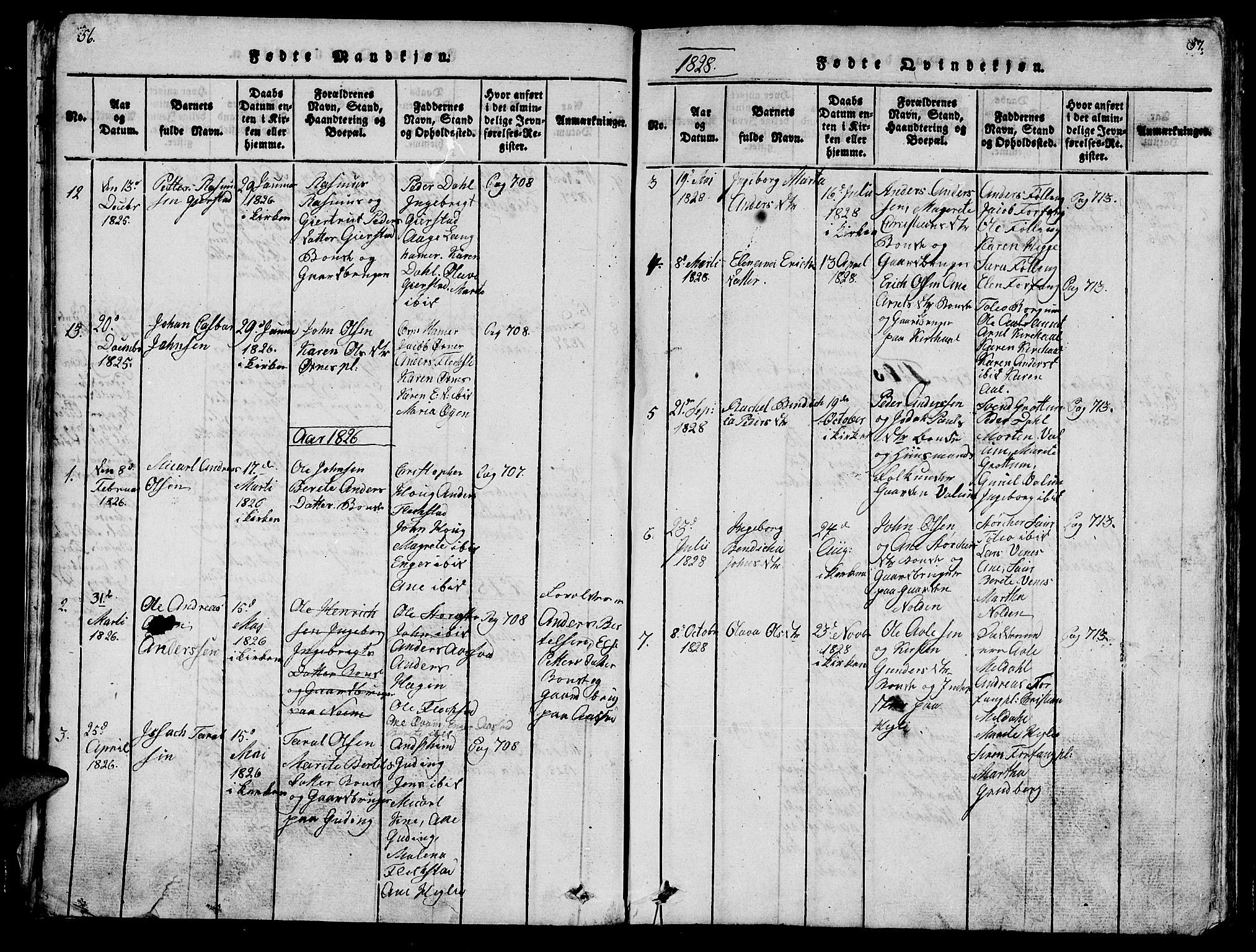 Ministerialprotokoller, klokkerbøker og fødselsregistre - Nord-Trøndelag, SAT/A-1458/747/L0459: Parish register (copy) no. 747C01, 1816-1842, p. 56-57