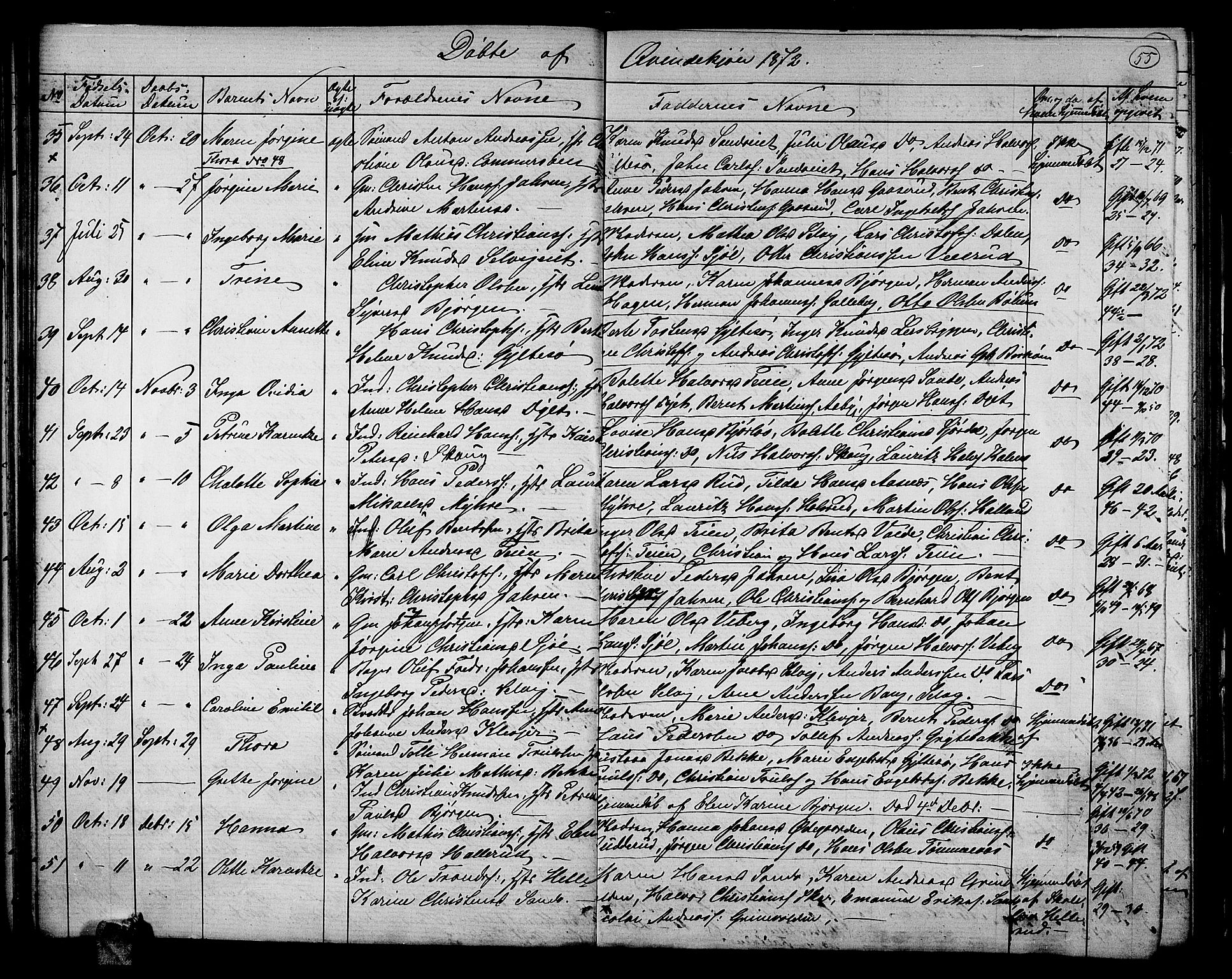 Sande Kirkebøker, AV/SAKO-A-53/G/Ga/L0003: Parish register (copy) no. 3, 1864-1882, p. 55