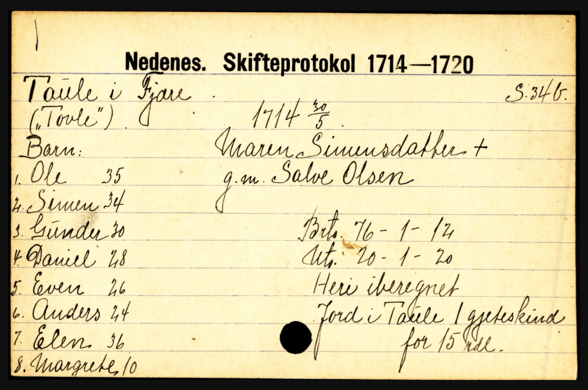 Nedenes sorenskriveri før 1824, AV/SAK-1221-0007/H, p. 29873