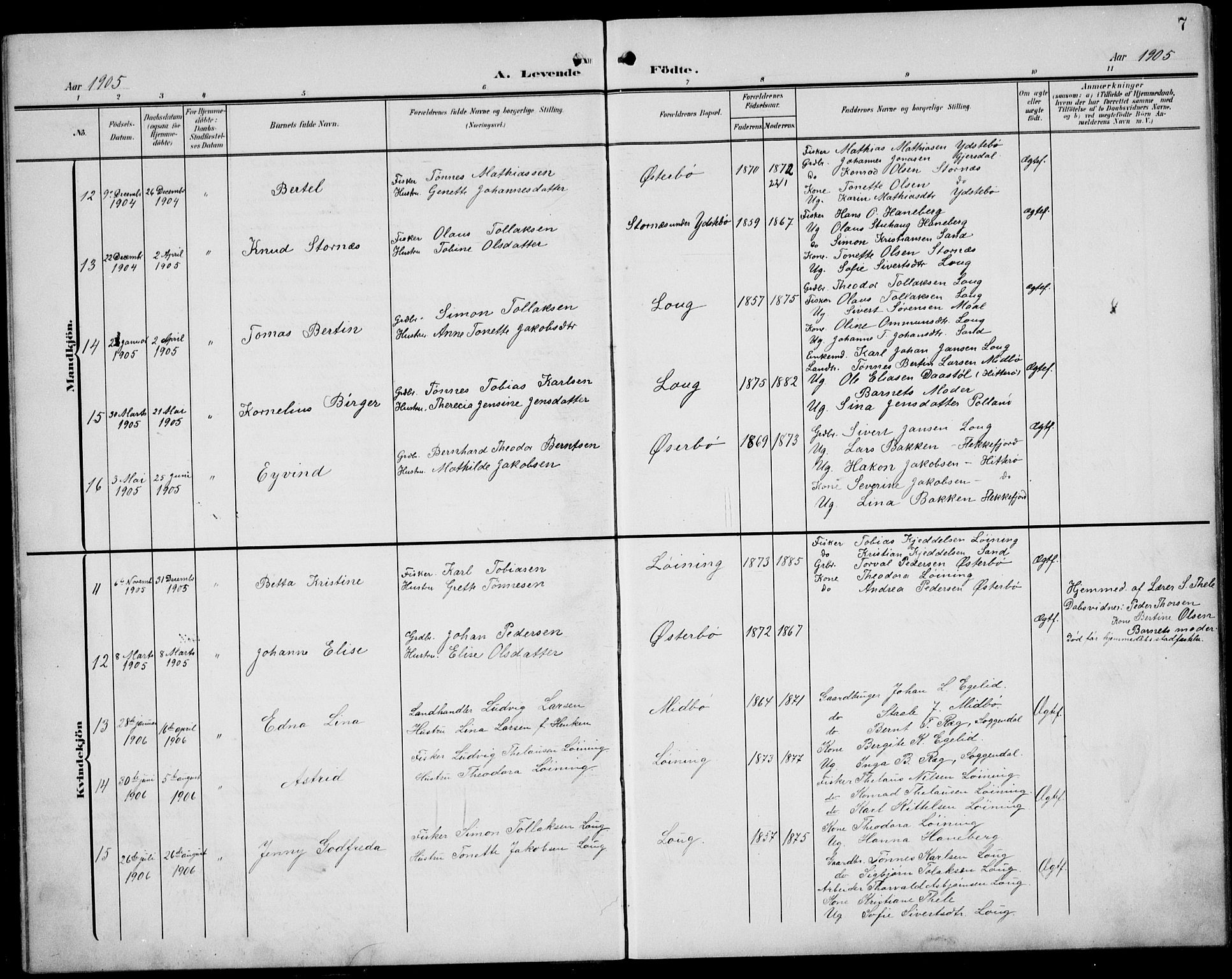 Sokndal sokneprestkontor, SAST/A-101808: Parish register (copy) no. B 7, 1904-1935, p. 7