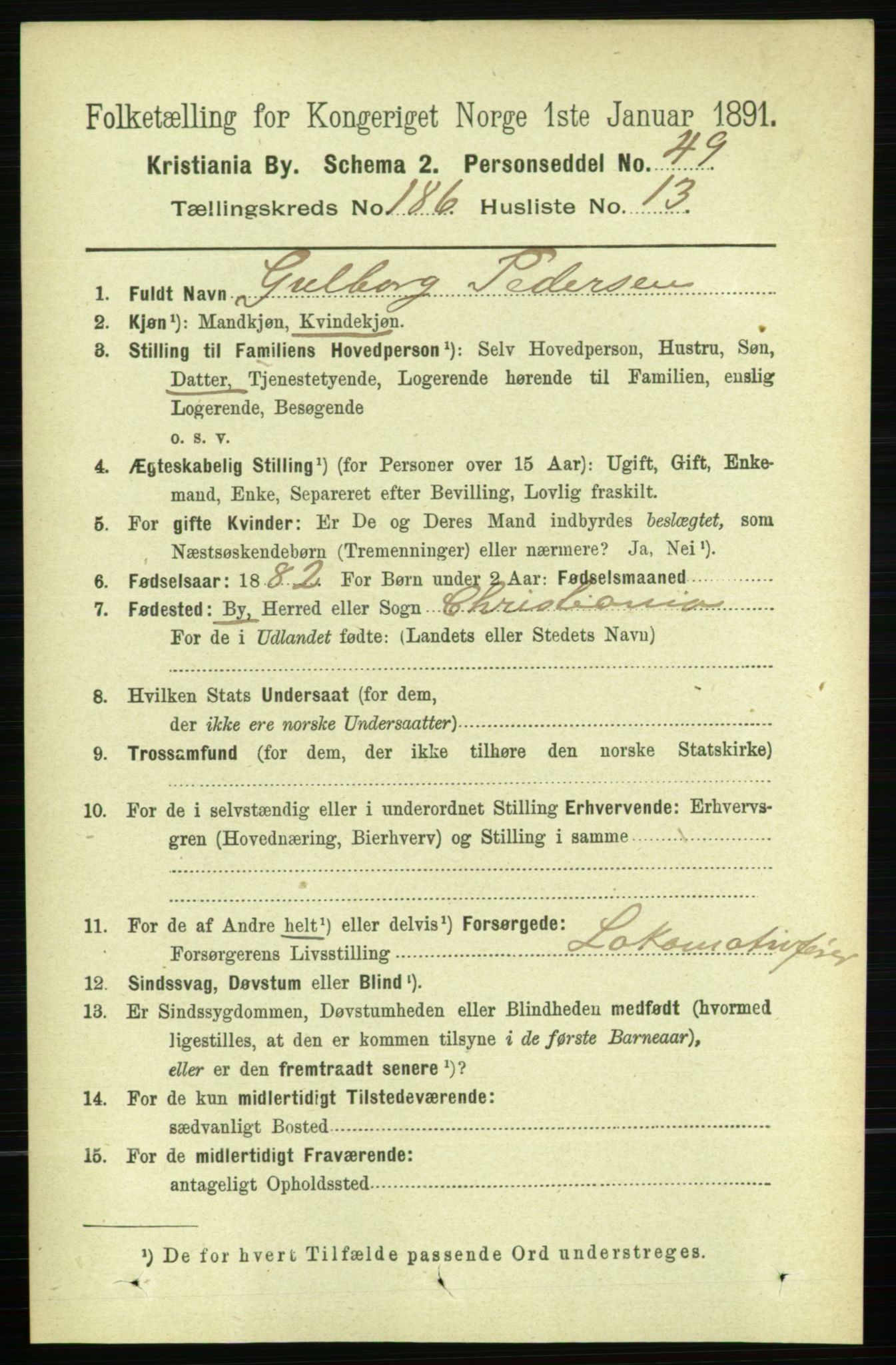 RA, 1891 census for 0301 Kristiania, 1891, p. 111830