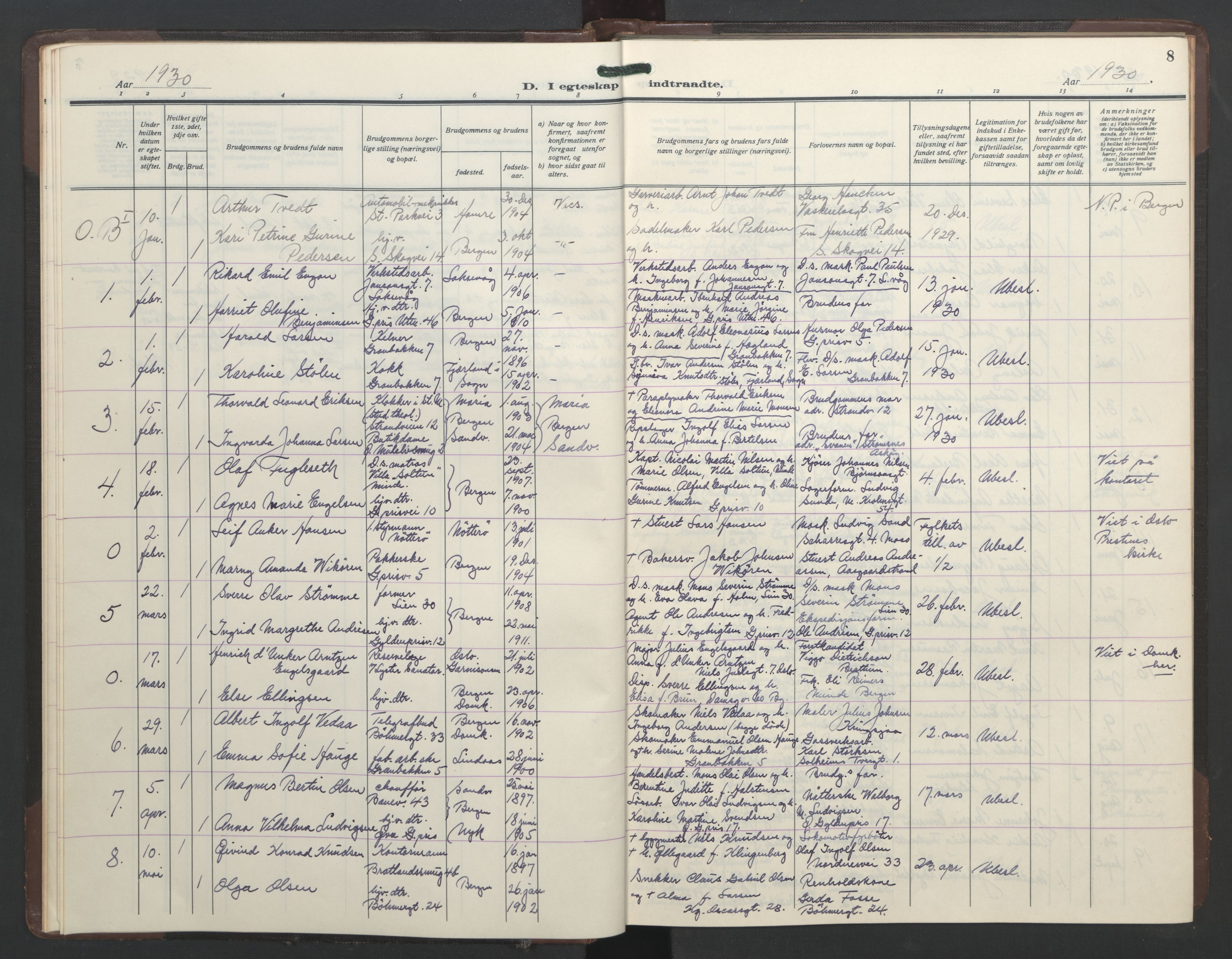 St. Markus sokneprestembete, SAB/A-99935: Parish register (copy) no. C 1, 1928-1947, p. 7b-8a