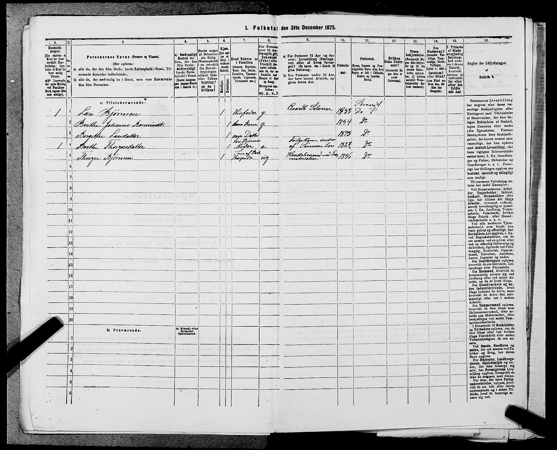 SAST, 1875 census for 1130P Strand, 1875, p. 715