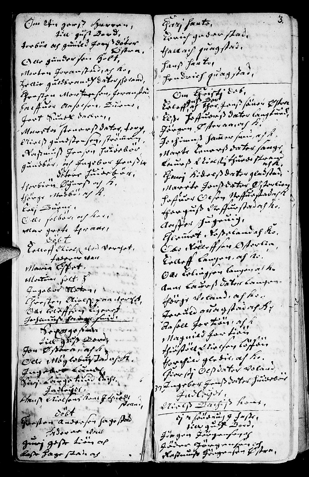 Holt sokneprestkontor, AV/SAK-1111-0021/F/Fb/L0001: Parish register (copy) no. B 1, 1699-1705, p. 3