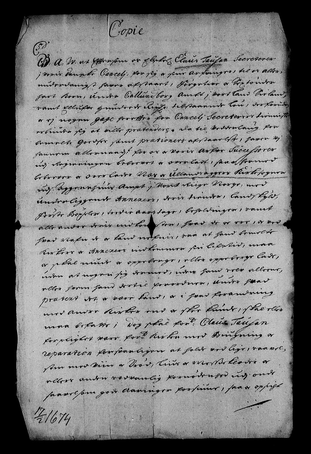Stattholderembetet 1572-1771, AV/RA-EA-2870/Af/L0001: Avskrifter av vedlegg til originale supplikker, nummerert i samsvar med supplikkbøkene, 1683-1687, p. 9