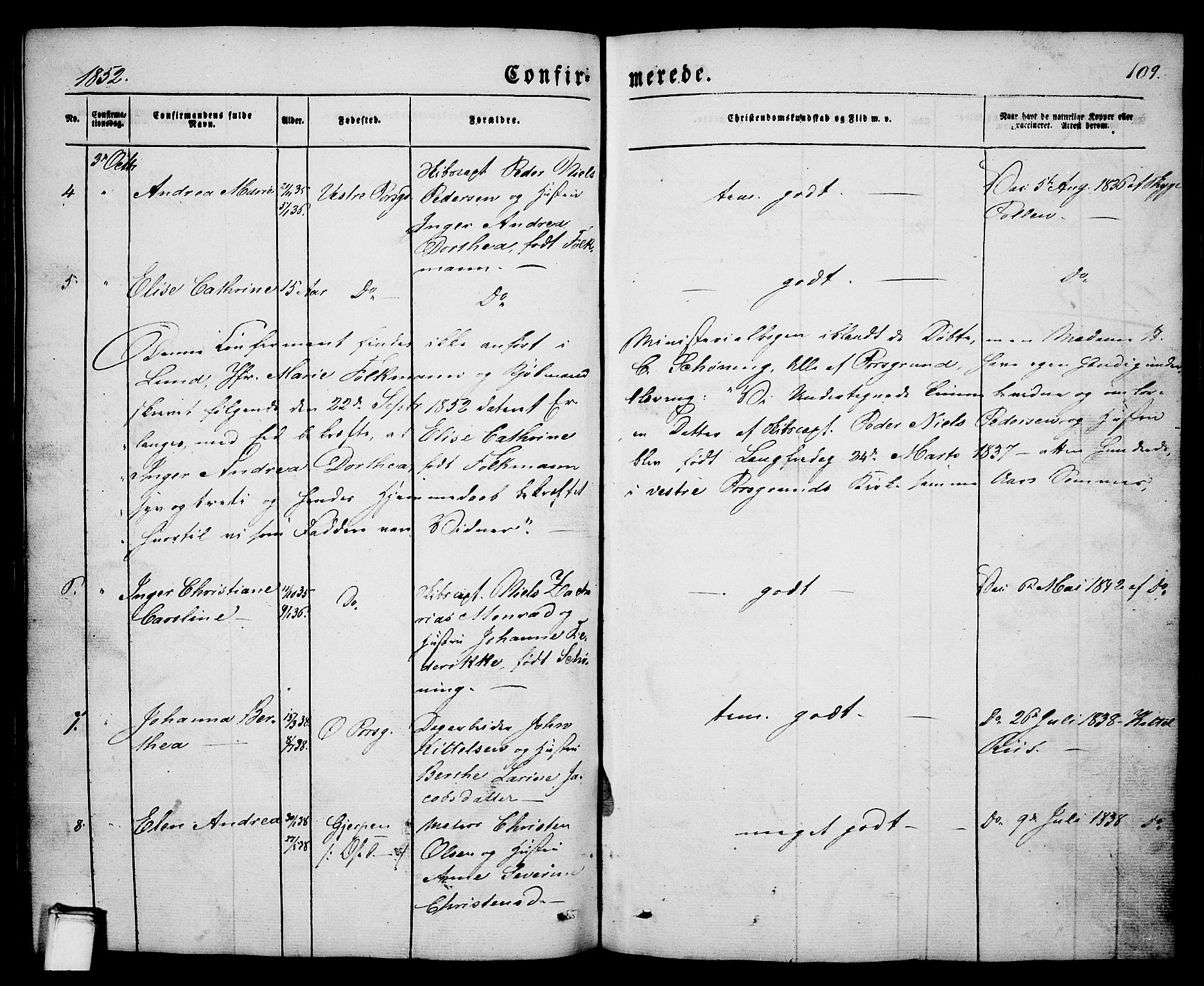 Porsgrunn kirkebøker , AV/SAKO-A-104/G/Ga/L0002: Parish register (copy) no. I 2, 1847-1877, p. 109