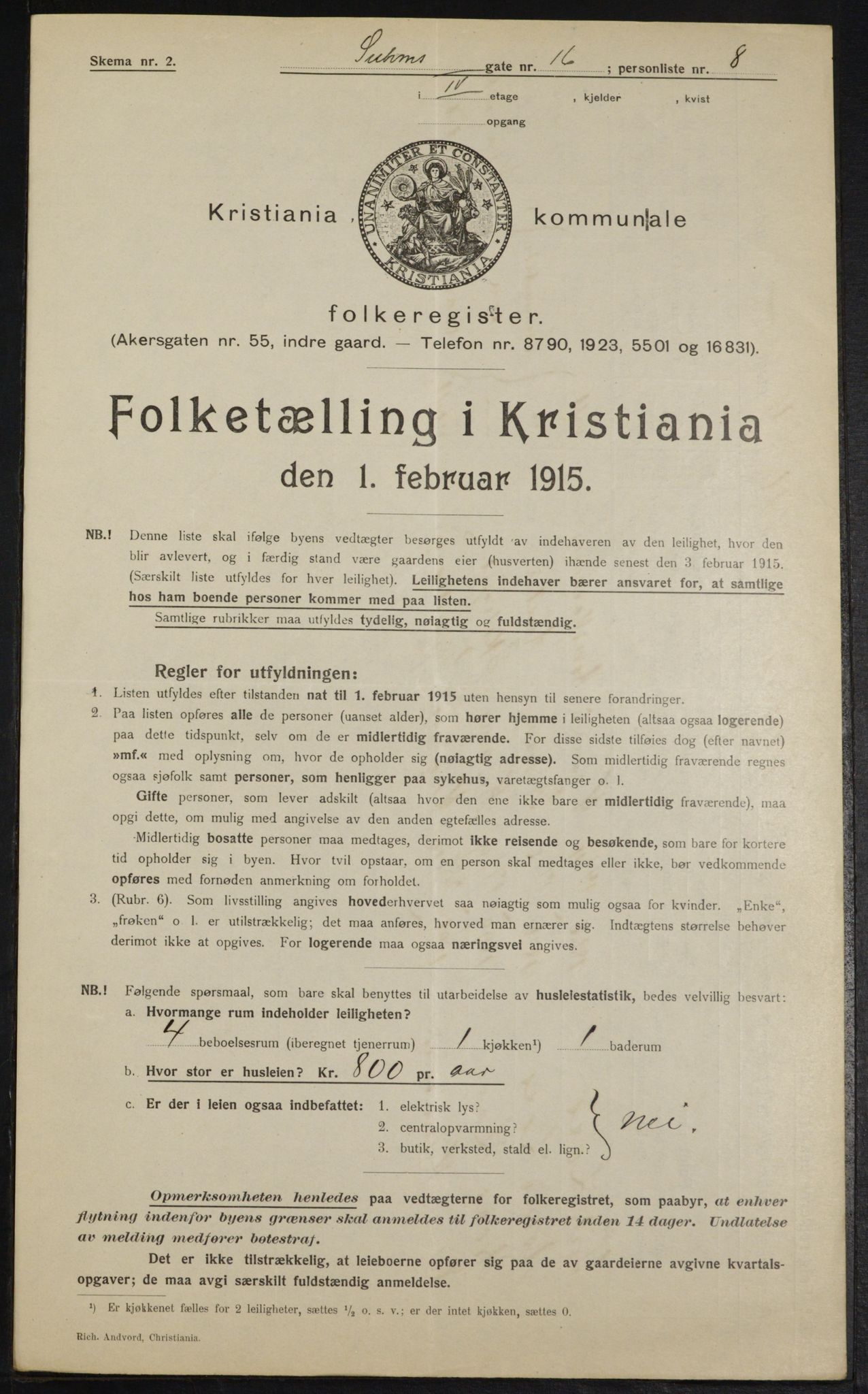 OBA, Municipal Census 1915 for Kristiania, 1915, p. 104930