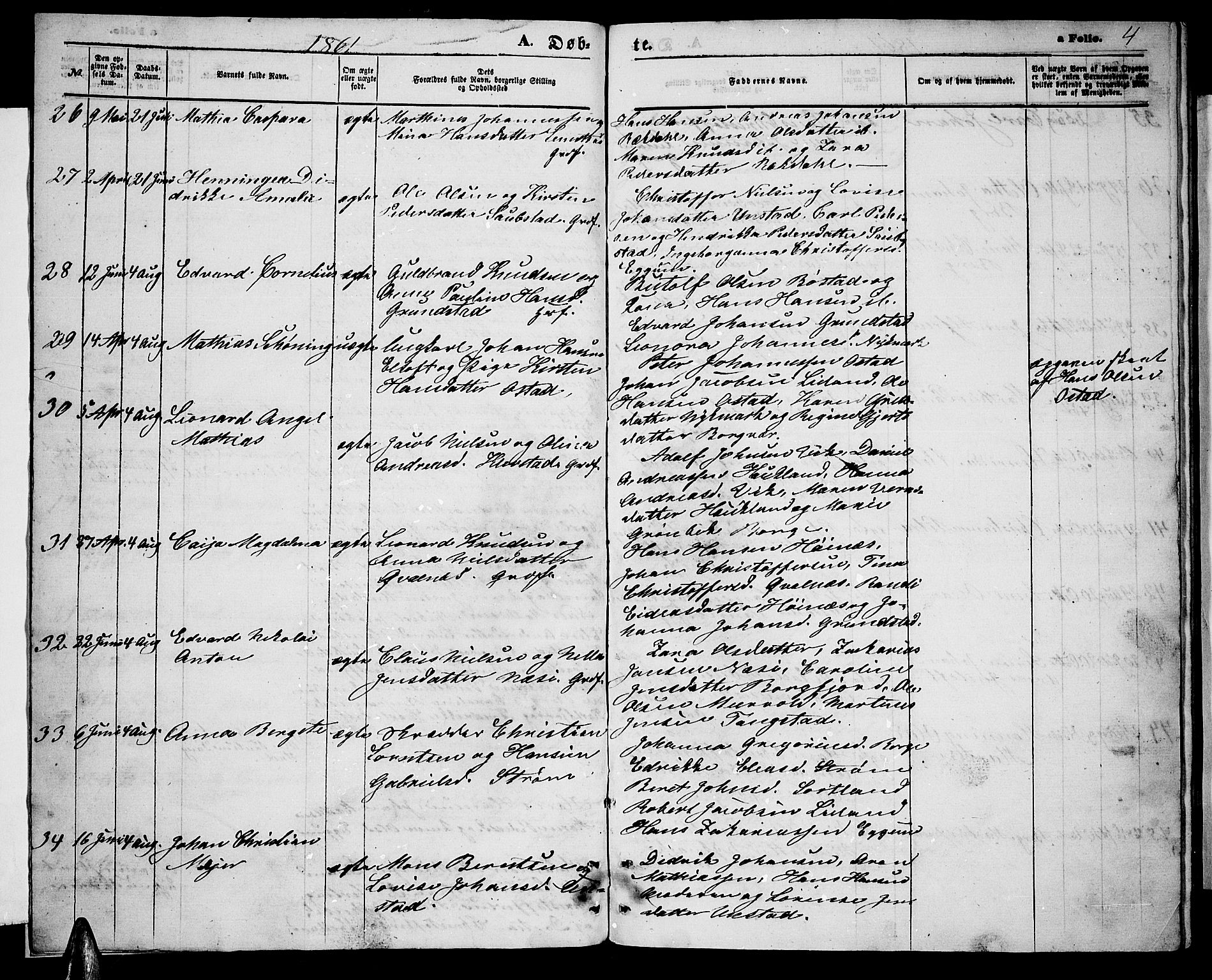 Ministerialprotokoller, klokkerbøker og fødselsregistre - Nordland, SAT/A-1459/880/L1140: Parish register (copy) no. 880C02, 1861-1875, p. 4