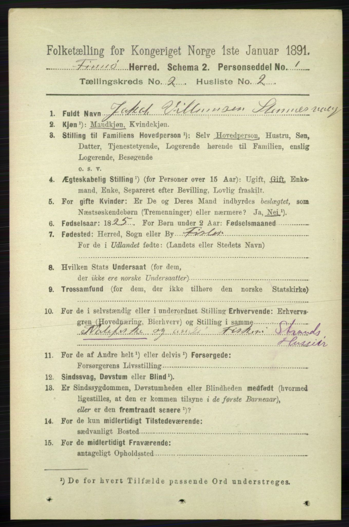 RA, 1891 census for 1141 Finnøy, 1891, p. 227