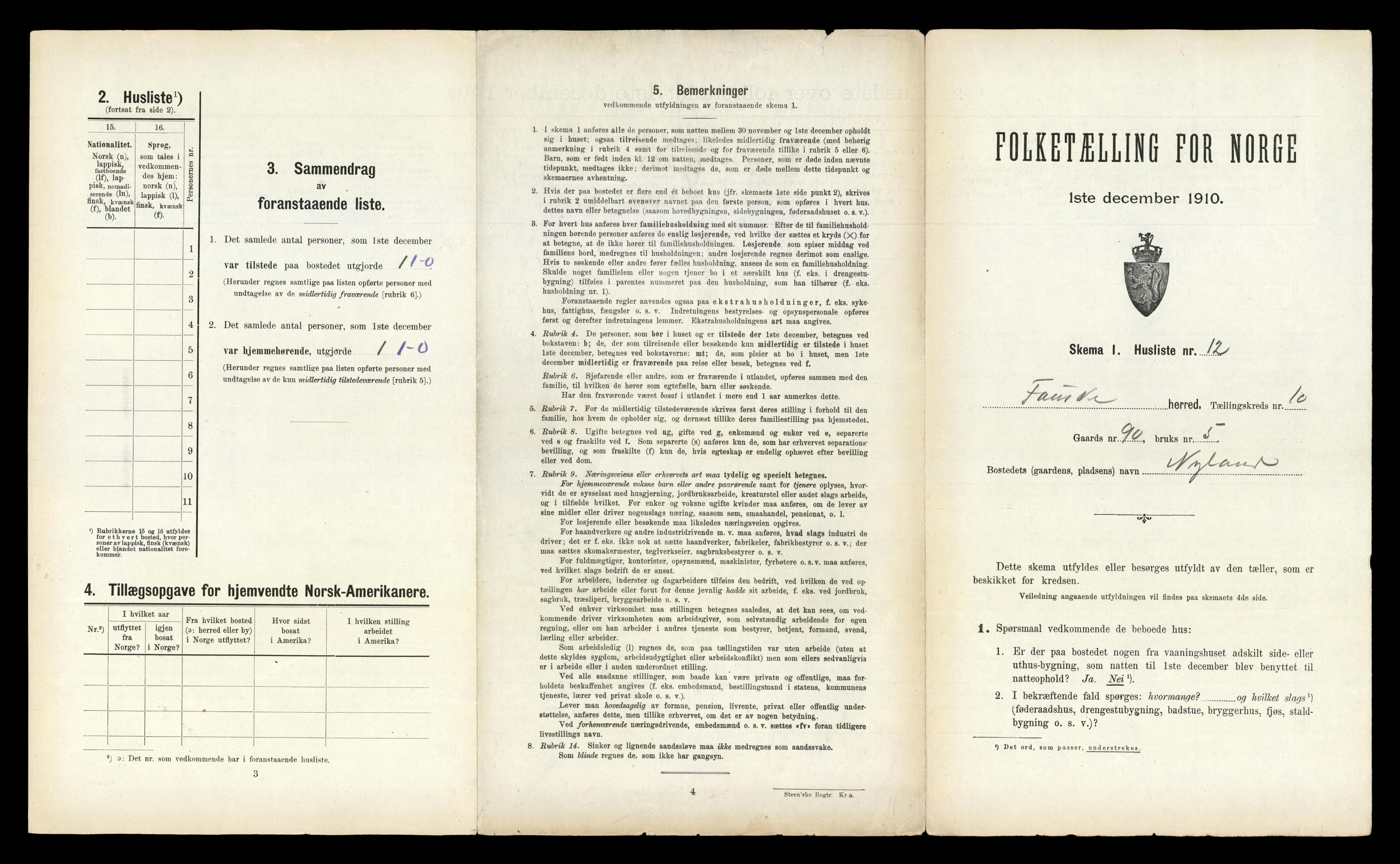 RA, 1910 census for Fauske, 1910, p. 564