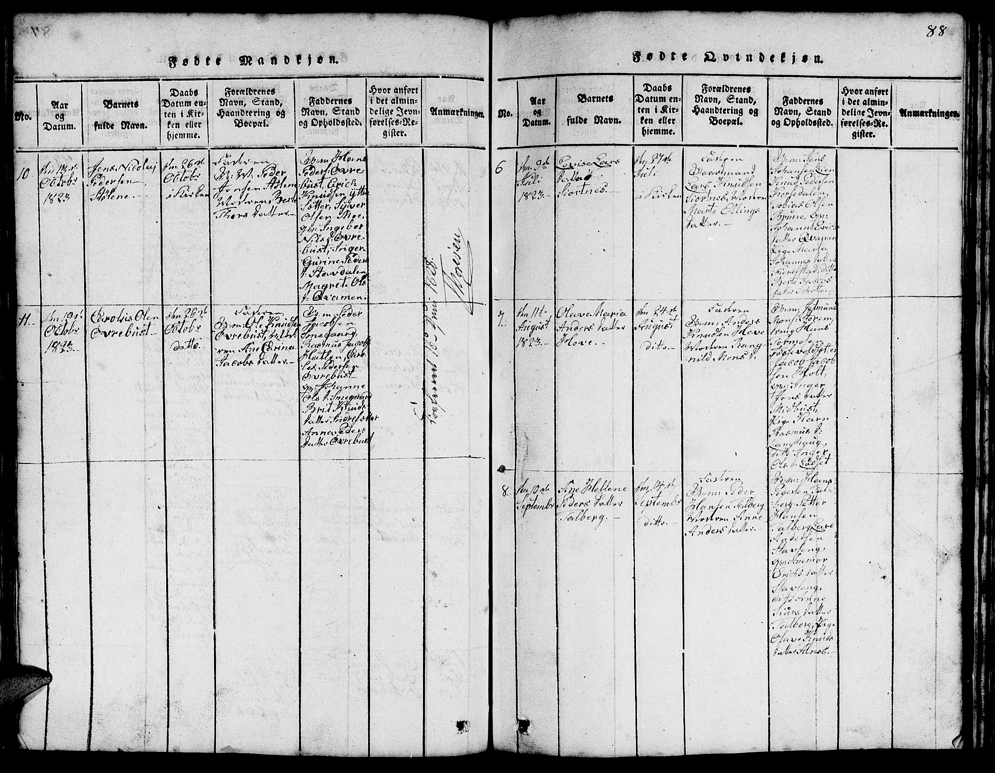 Ministerialprotokoller, klokkerbøker og fødselsregistre - Møre og Romsdal, AV/SAT-A-1454/520/L0289: Parish register (copy) no. 520C01, 1817-1837, p. 88