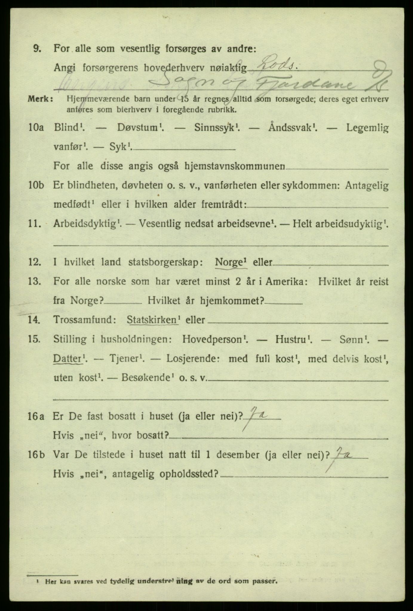 SAB, 1920 census for Austrheim, 1920, p. 3183