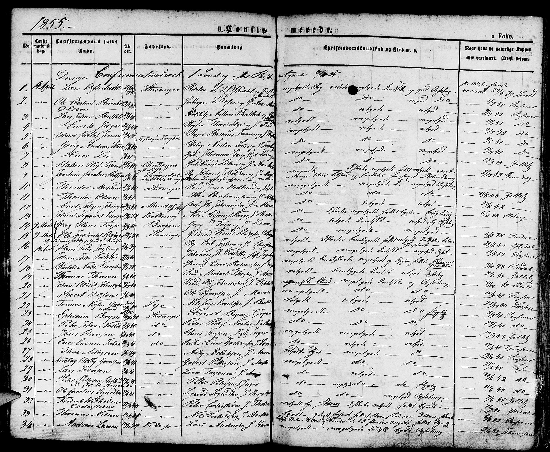 Domkirken sokneprestkontor, SAST/A-101812/001/30/30BA/L0011: Parish register (official) no. A 11, 1832-1856