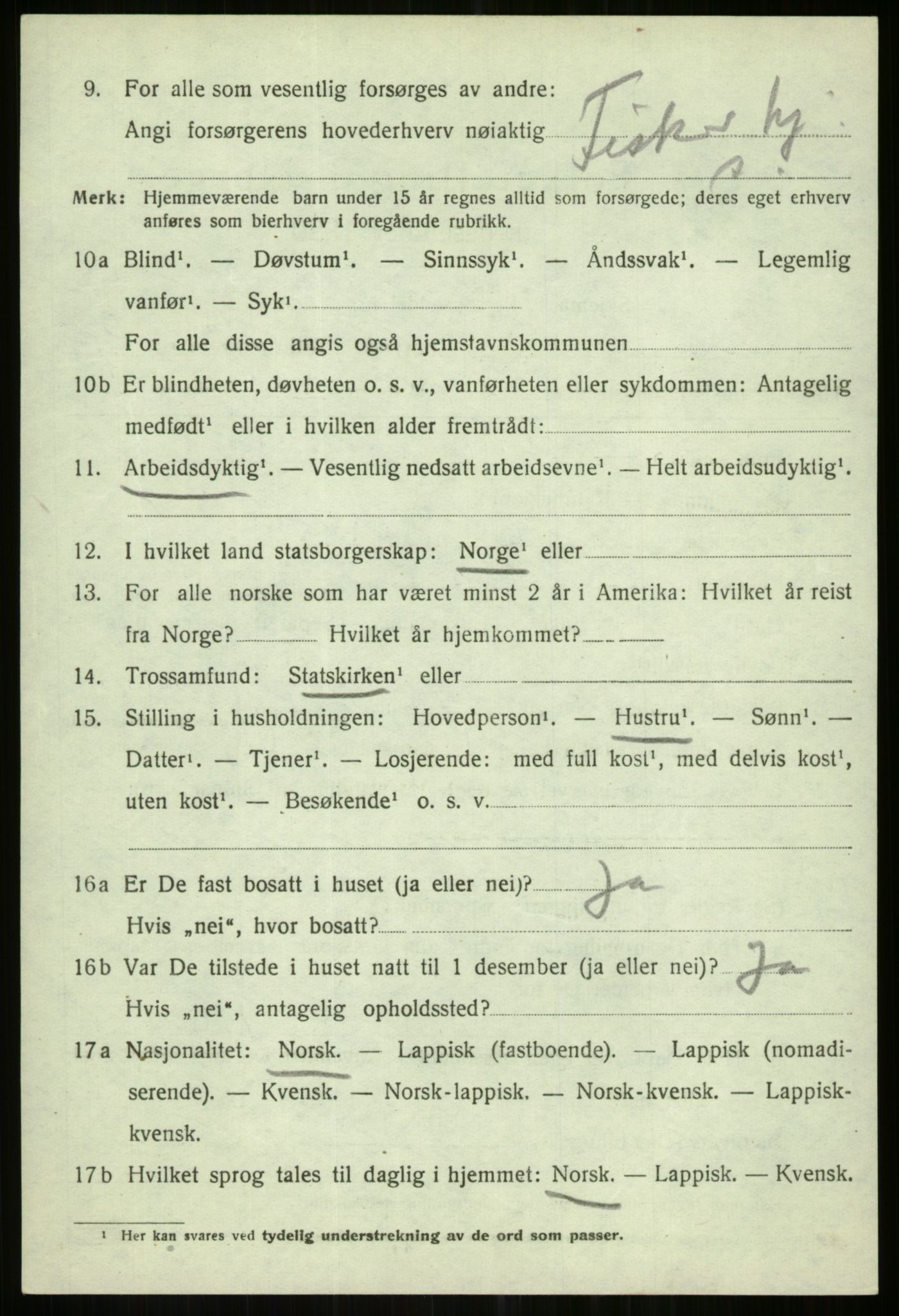 SATØ, 1920 census for Karlsøy, 1920, p. 1694