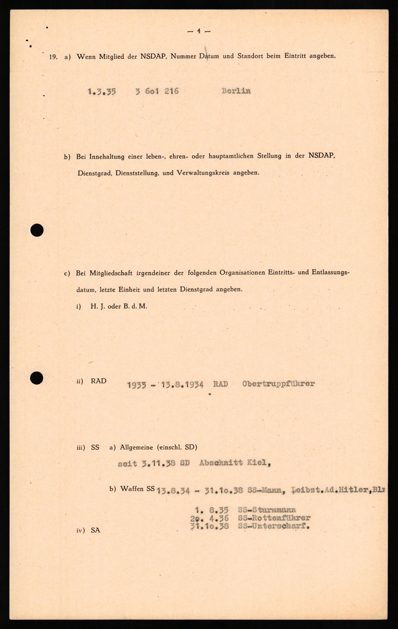 Forsvaret, Forsvarets overkommando II, AV/RA-RAFA-3915/D/Db/L0017: CI Questionaires. Tyske okkupasjonsstyrker i Norge. Tyskere., 1945-1946, p. 48