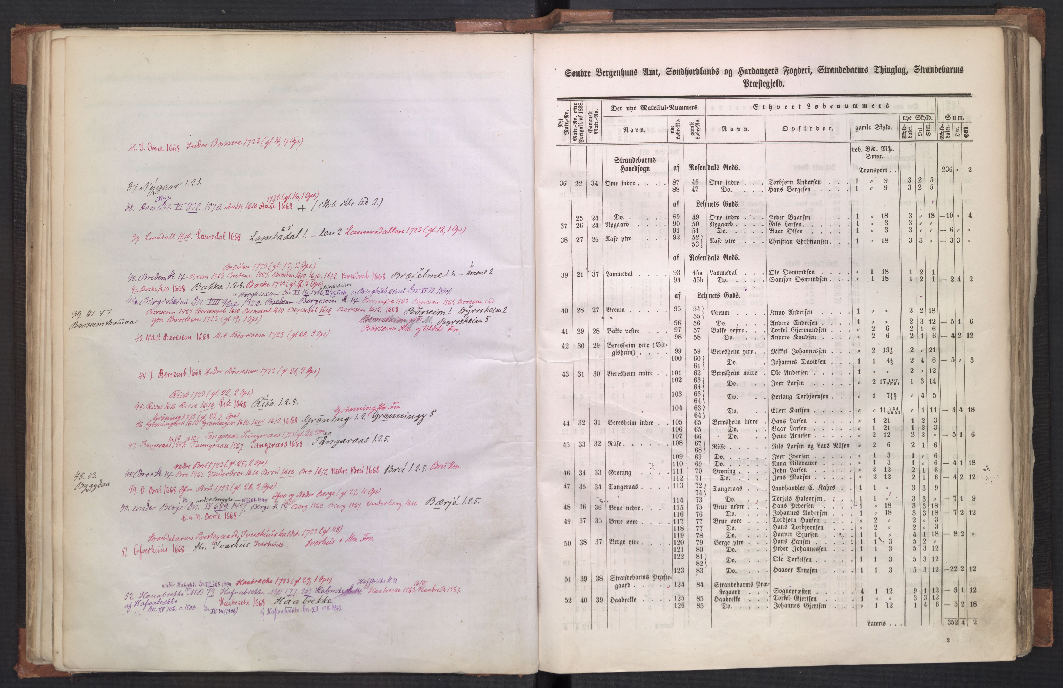 Rygh, AV/RA-PA-0034/F/Fb/L0011: Matrikkelen for 1838 - Søndre Bergenhus amt (Hordaaland fylke), 1838