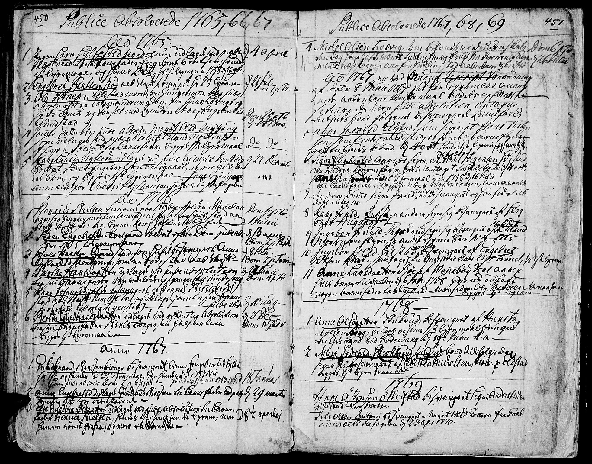 Ringebu prestekontor, AV/SAH-PREST-082/H/Ha/Haa/L0002: Parish register (official) no. 2, 1734-1780, p. 450-451