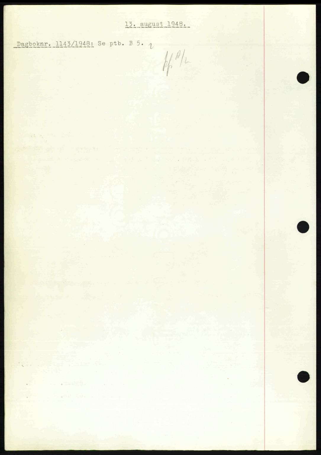 Nedenes sorenskriveri, SAK/1221-0006/G/Gb/Gba/L0059: Mortgage book no. A11, 1948-1948, Diary no: : 1143/1948