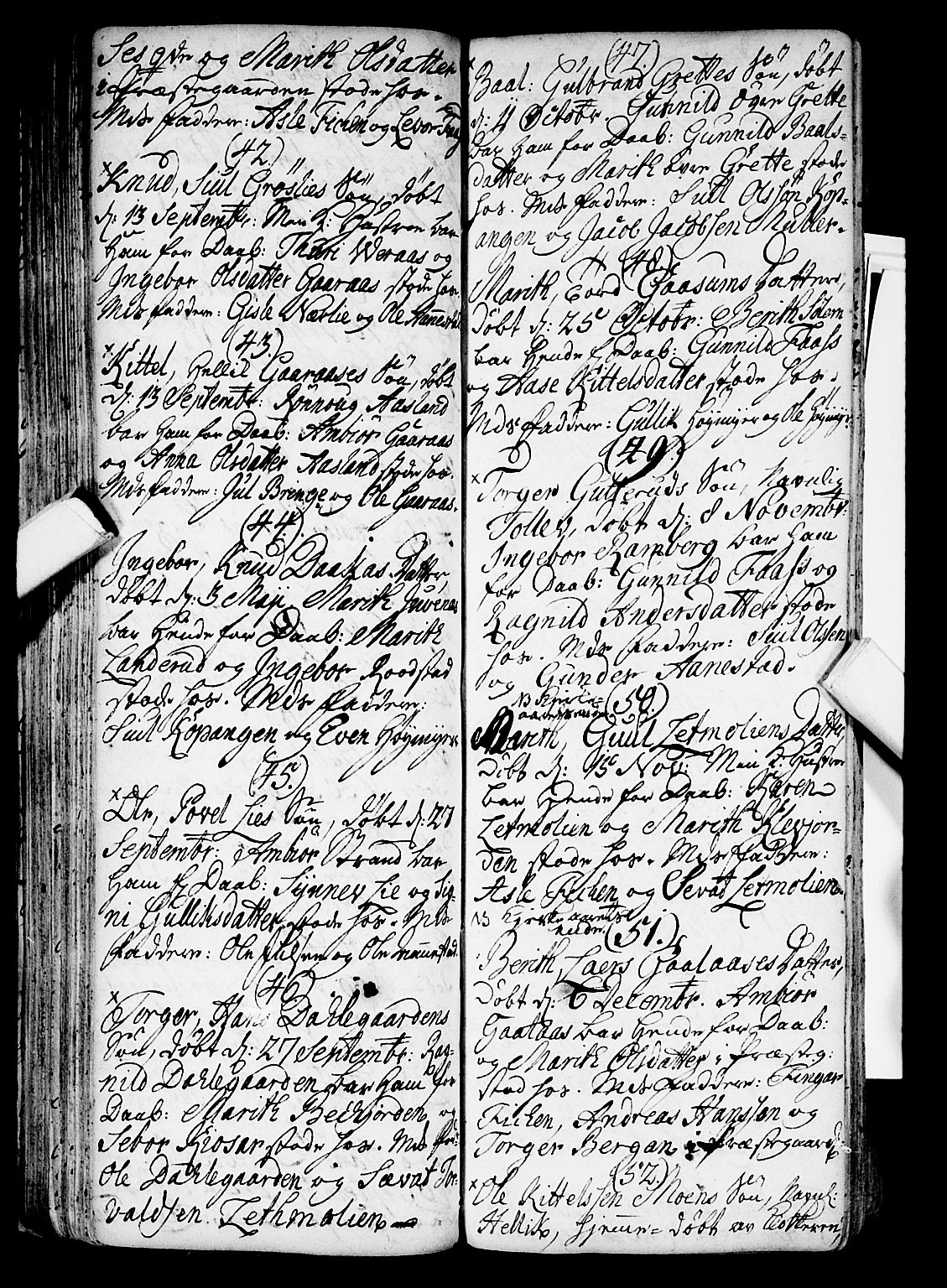 Flesberg kirkebøker, AV/SAKO-A-18/F/Fa/L0002: Parish register (official) no. I 2, 1726-1747