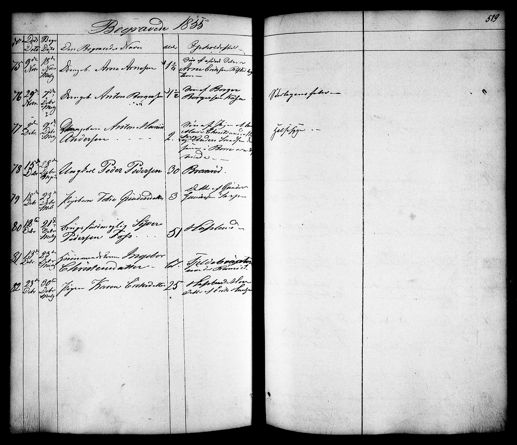 Skjeberg prestekontor Kirkebøker, AV/SAO-A-10923/F/Fa/L0006: Parish register (official) no. I 6, 1846-1858, p. 519