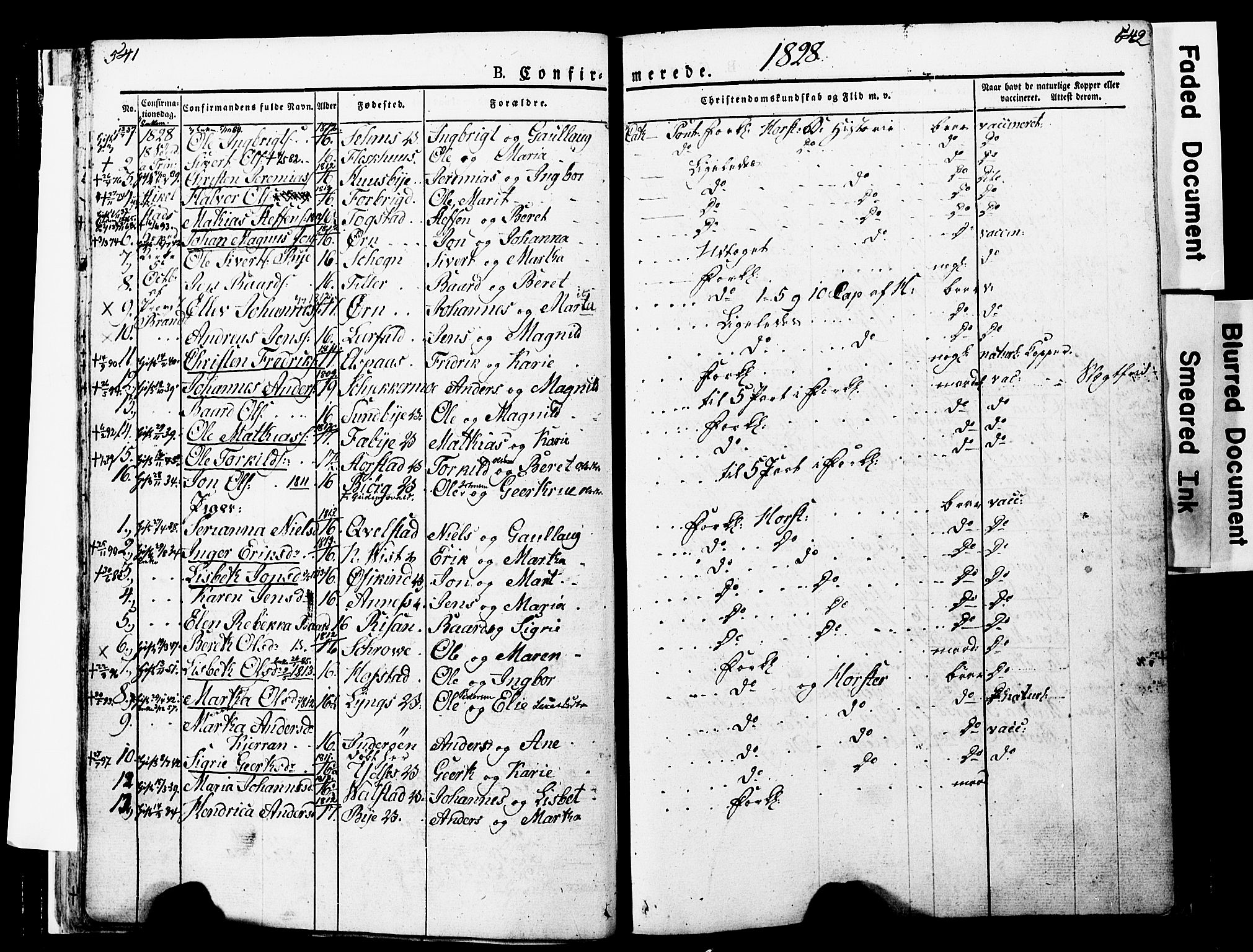 Ministerialprotokoller, klokkerbøker og fødselsregistre - Nord-Trøndelag, AV/SAT-A-1458/723/L0243: Parish register (official) no. 723A12, 1822-1851, p. 541-542