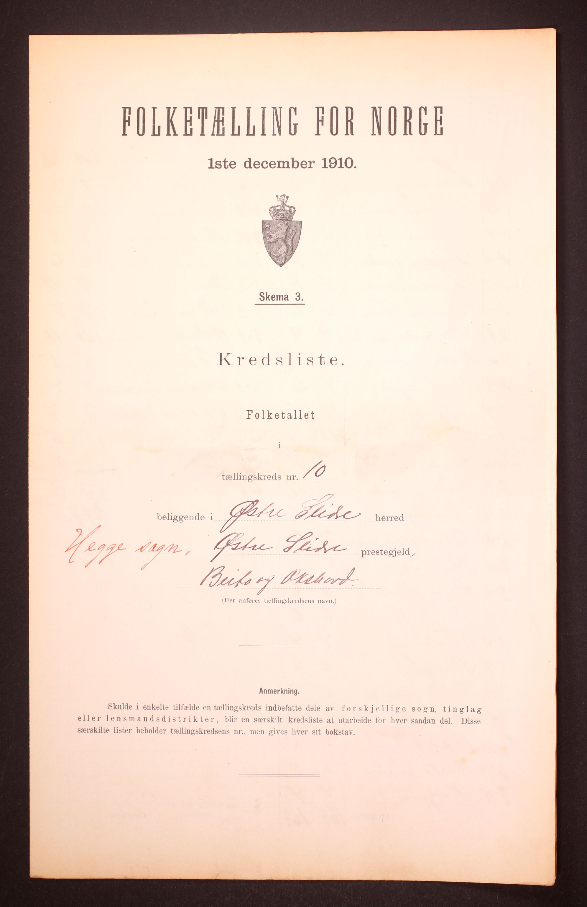 RA, 1910 census for Øystre Slidre, 1910, p. 31