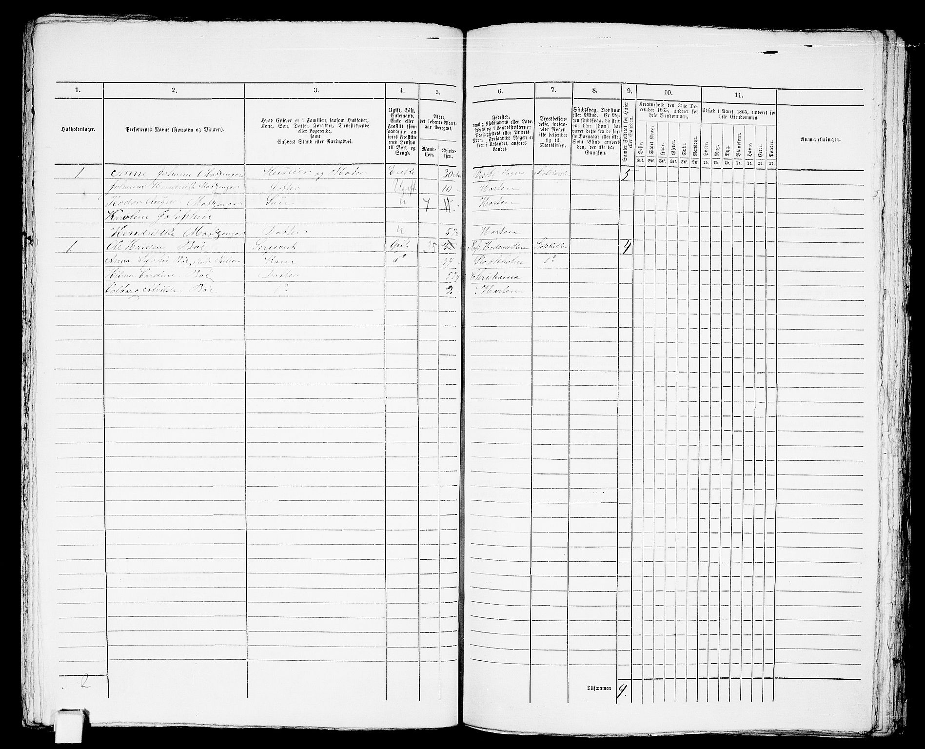 RA, 1865 census for Horten, 1865, p. 727