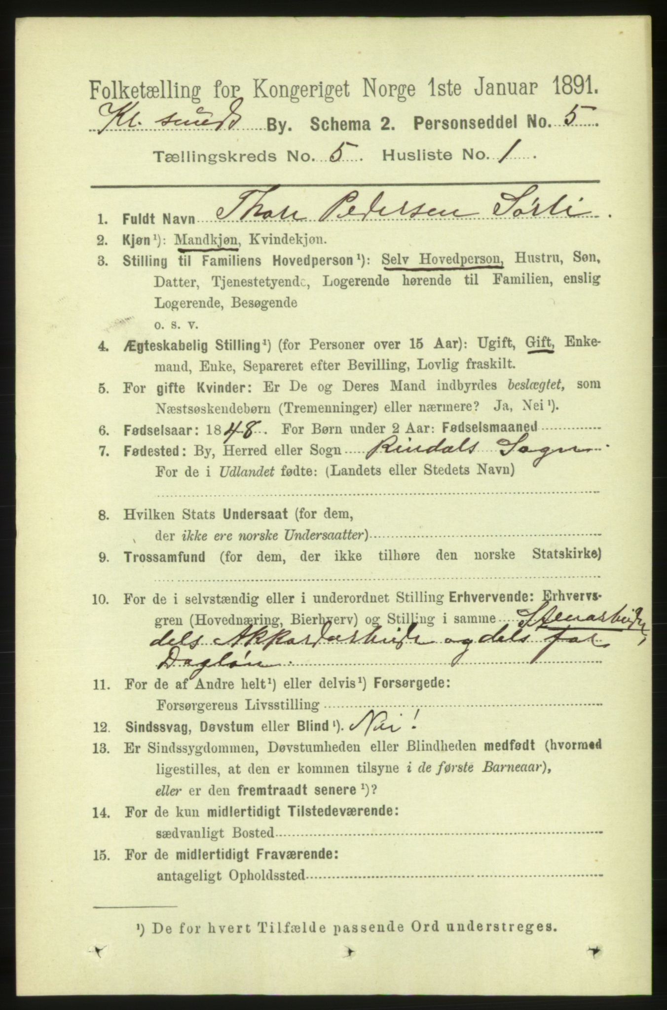 RA, 1891 census for 1503 Kristiansund, 1891, p. 4255