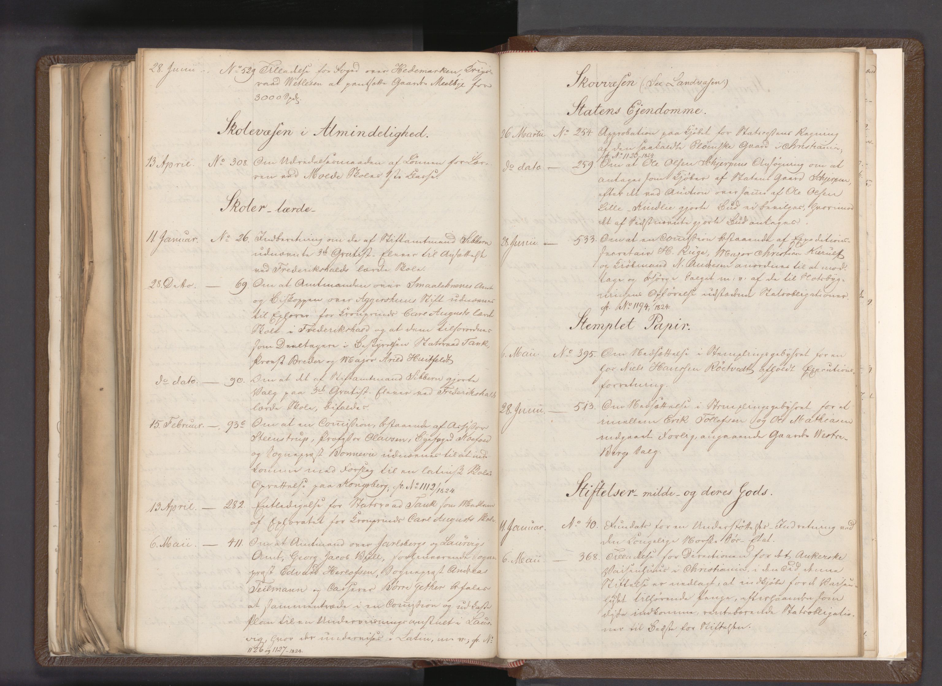 Statsrådssekretariatet, RA/S-1001/A/Ab/L0016: Kgl. res. nr. 4-560, 1. halvår I, 1823