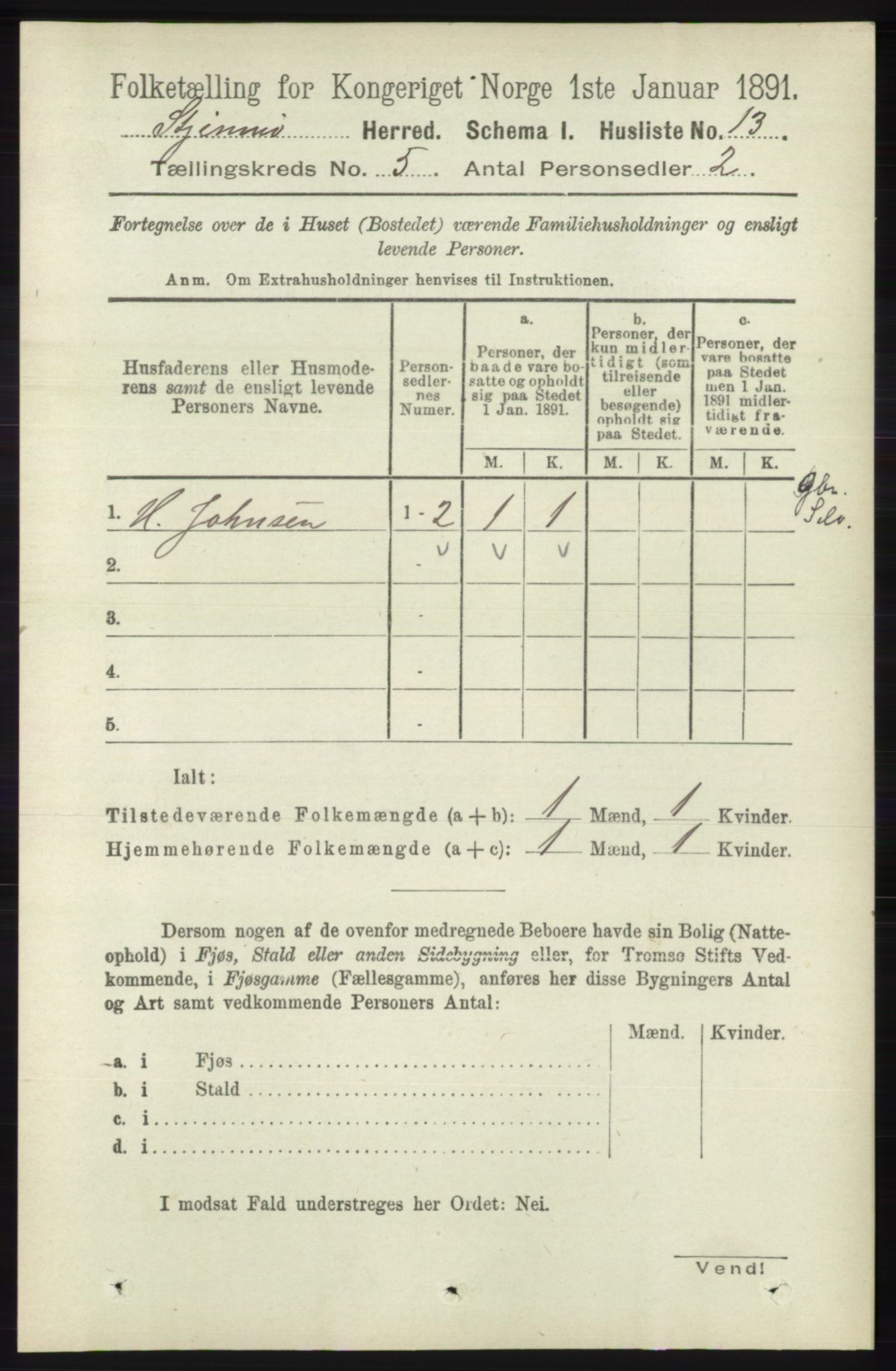 RA, 1891 census for 1140 Sjernarøy, 1891, p. 757