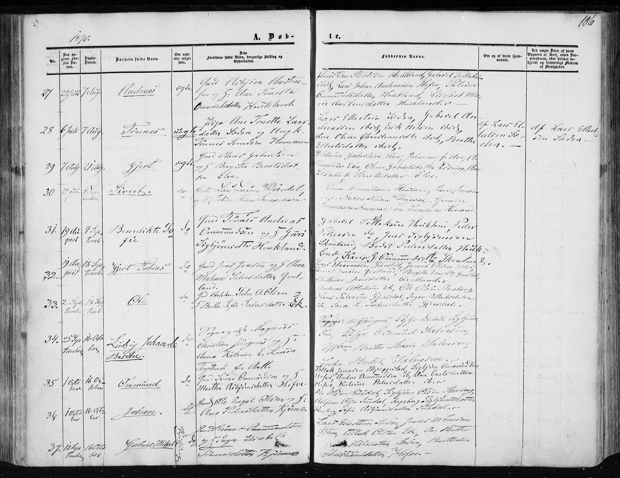 Lund sokneprestkontor, AV/SAST-A-101809/S06/L0009: Parish register (official) no. A 8, 1853-1877, p. 106