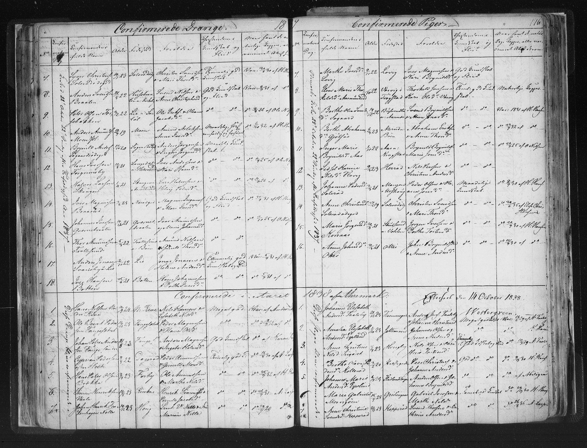 Aremark prestekontor Kirkebøker, AV/SAO-A-10899/F/Fc/L0002: Parish register (official) no. III 2, 1834-1849, p. 116