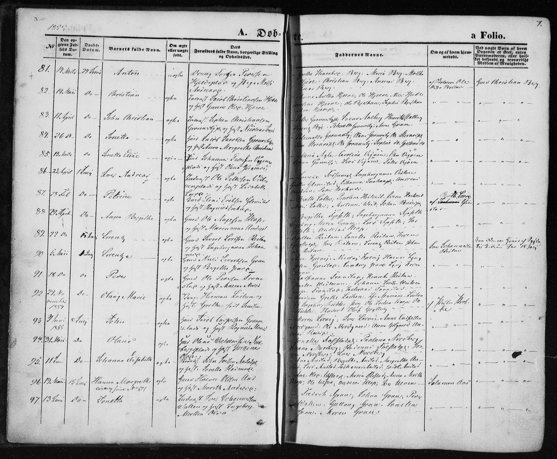 Ministerialprotokoller, klokkerbøker og fødselsregistre - Nord-Trøndelag, AV/SAT-A-1458/730/L0283: Parish register (official) no. 730A08, 1855-1865, p. 7