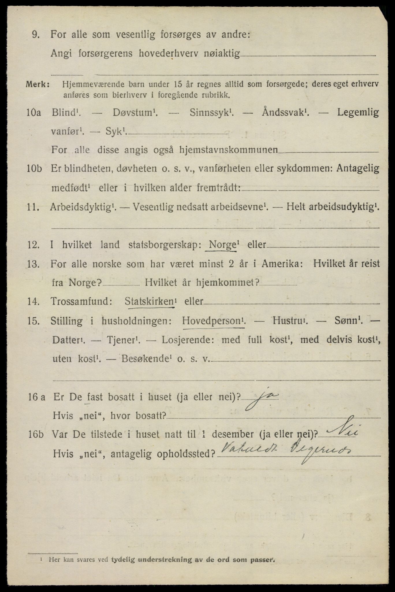 SAO, 1920 census for Degernes, 1920, p. 2739