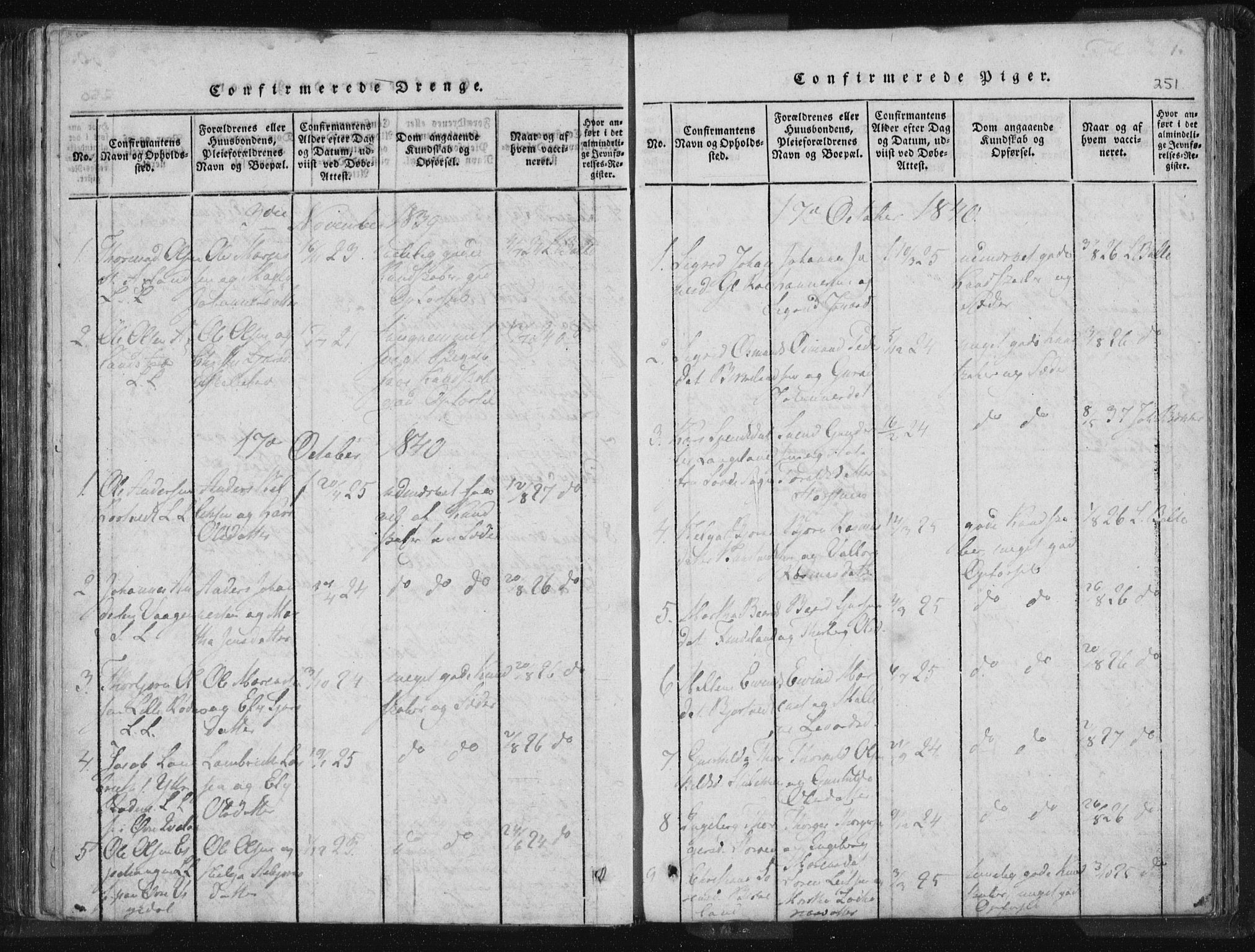 Vikedal sokneprestkontor, AV/SAST-A-101840/01/IV: Parish register (official) no. A 5, 1817-1850, p. 251