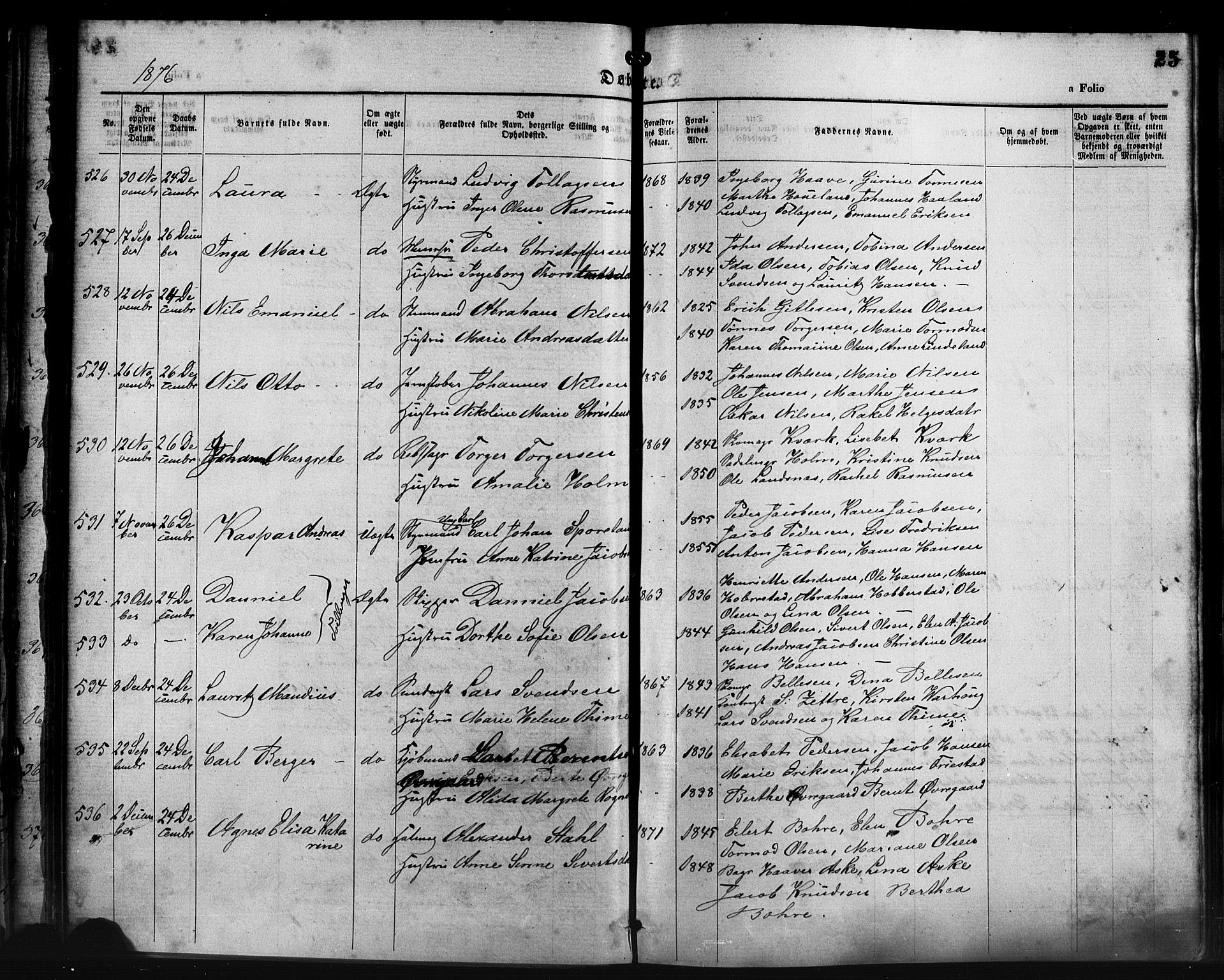 St. Petri sokneprestkontor, AV/SAST-A-101813/001/30/30BA/L0014: Parish register (official) no. A 14, 1876-1879, p. 25