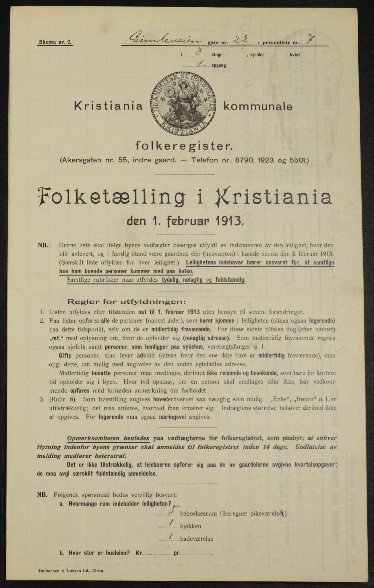 OBA, Municipal Census 1913 for Kristiania, 1913, p. 29384