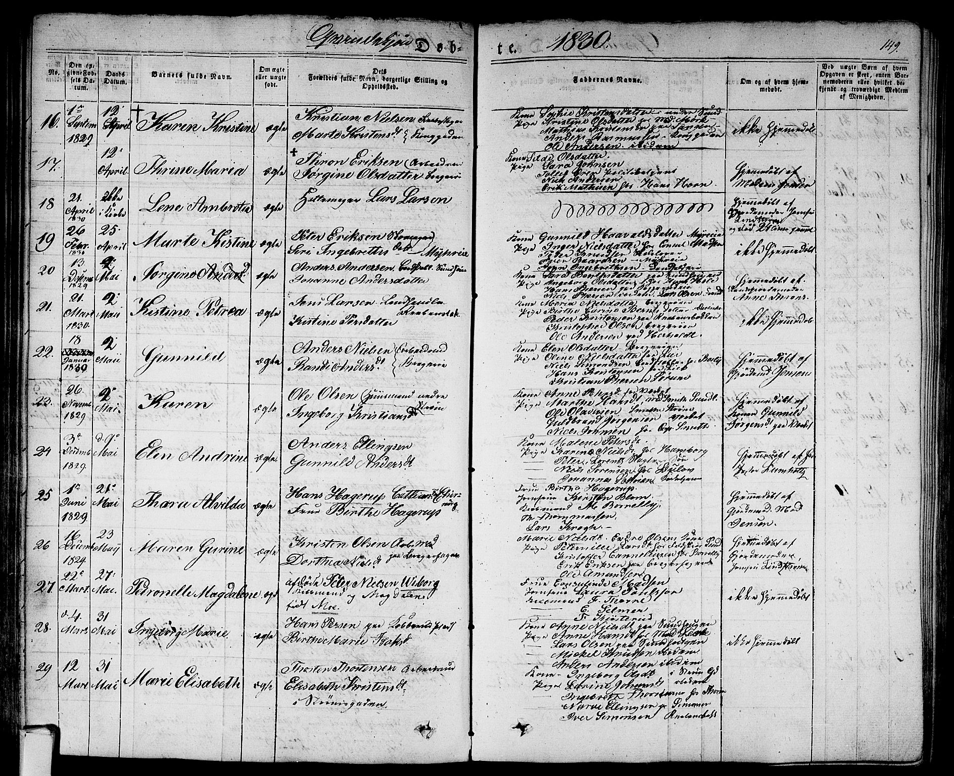 Bragernes kirkebøker, AV/SAKO-A-6/F/Fb/L0001: Parish register (official) no. II 1, 1830-1847, p. 149