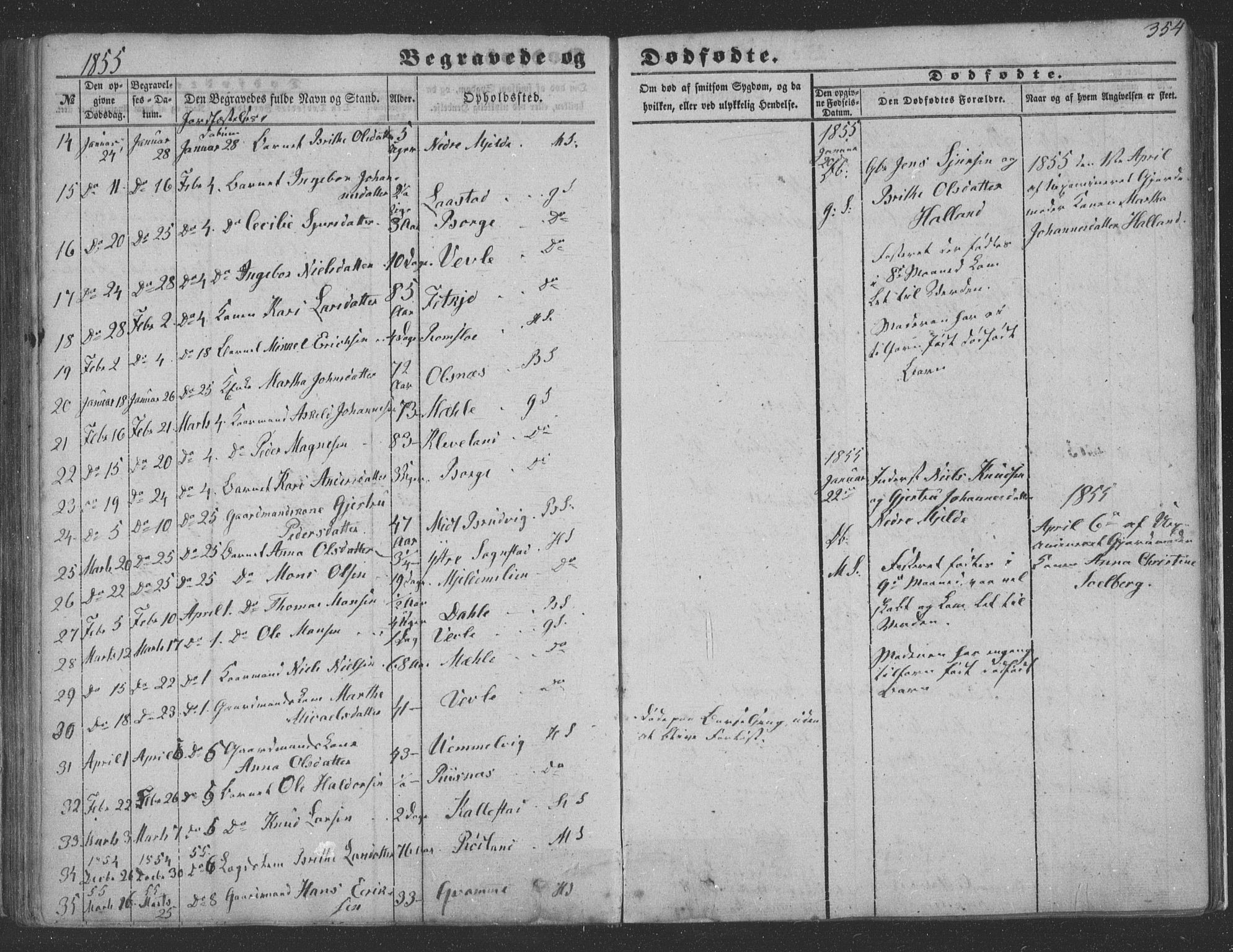 Haus sokneprestembete, SAB/A-75601/H/Haa: Parish register (official) no. A 16 II, 1848-1857, p. 354