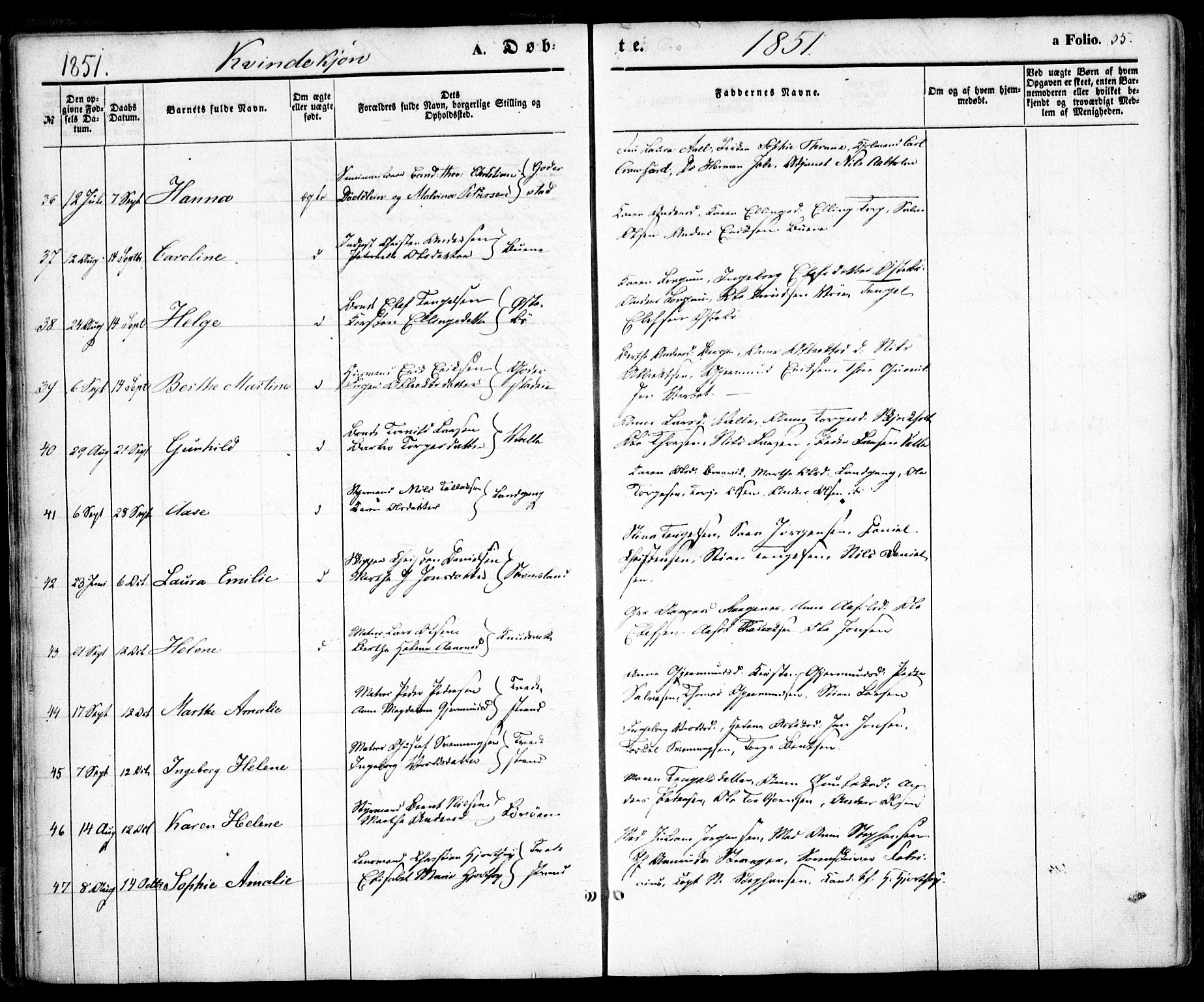 Holt sokneprestkontor, AV/SAK-1111-0021/F/Fa/L0008: Parish register (official) no. A 8, 1849-1860, p. 35